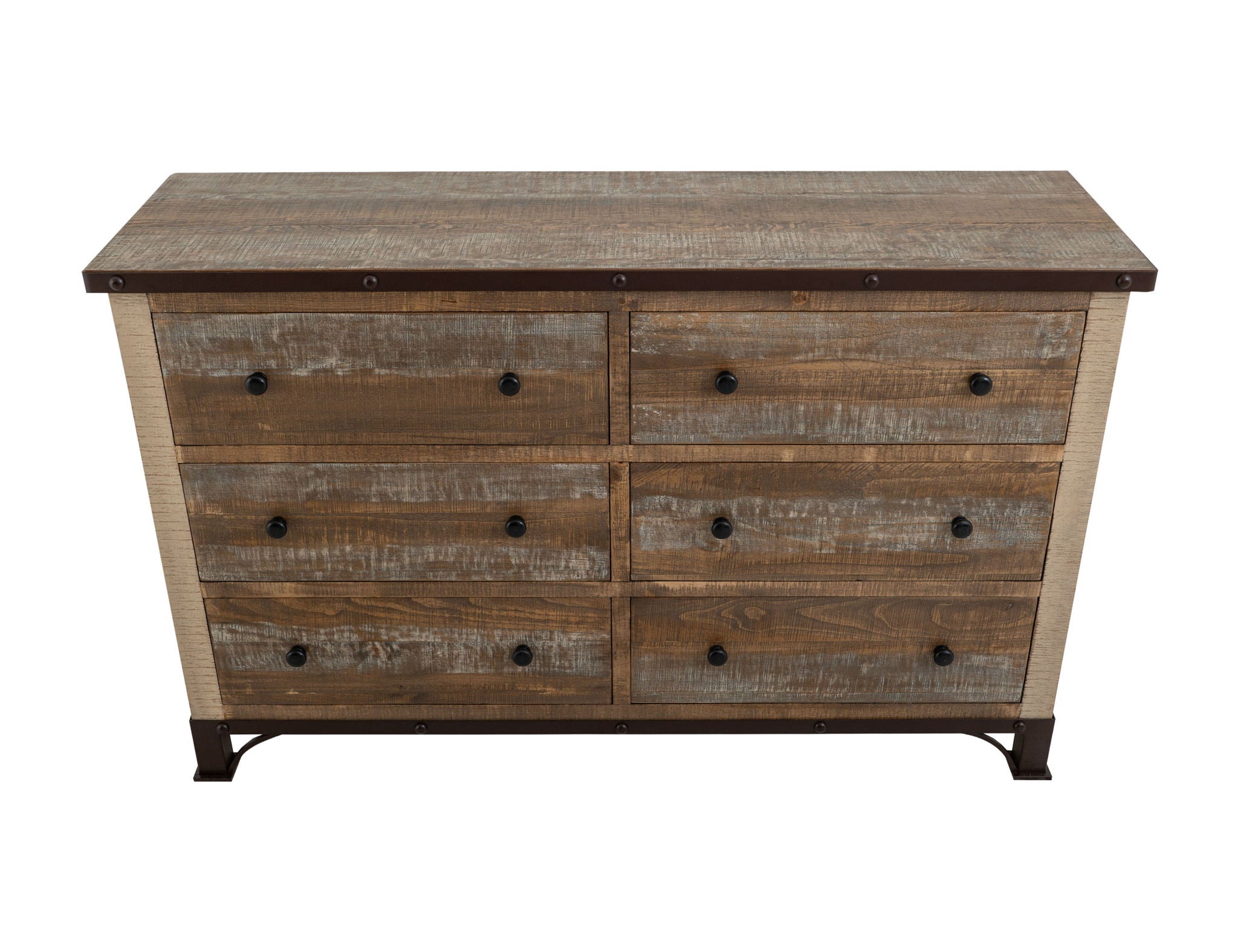 Antique - Dresser With 6 Drawers - Multicolor