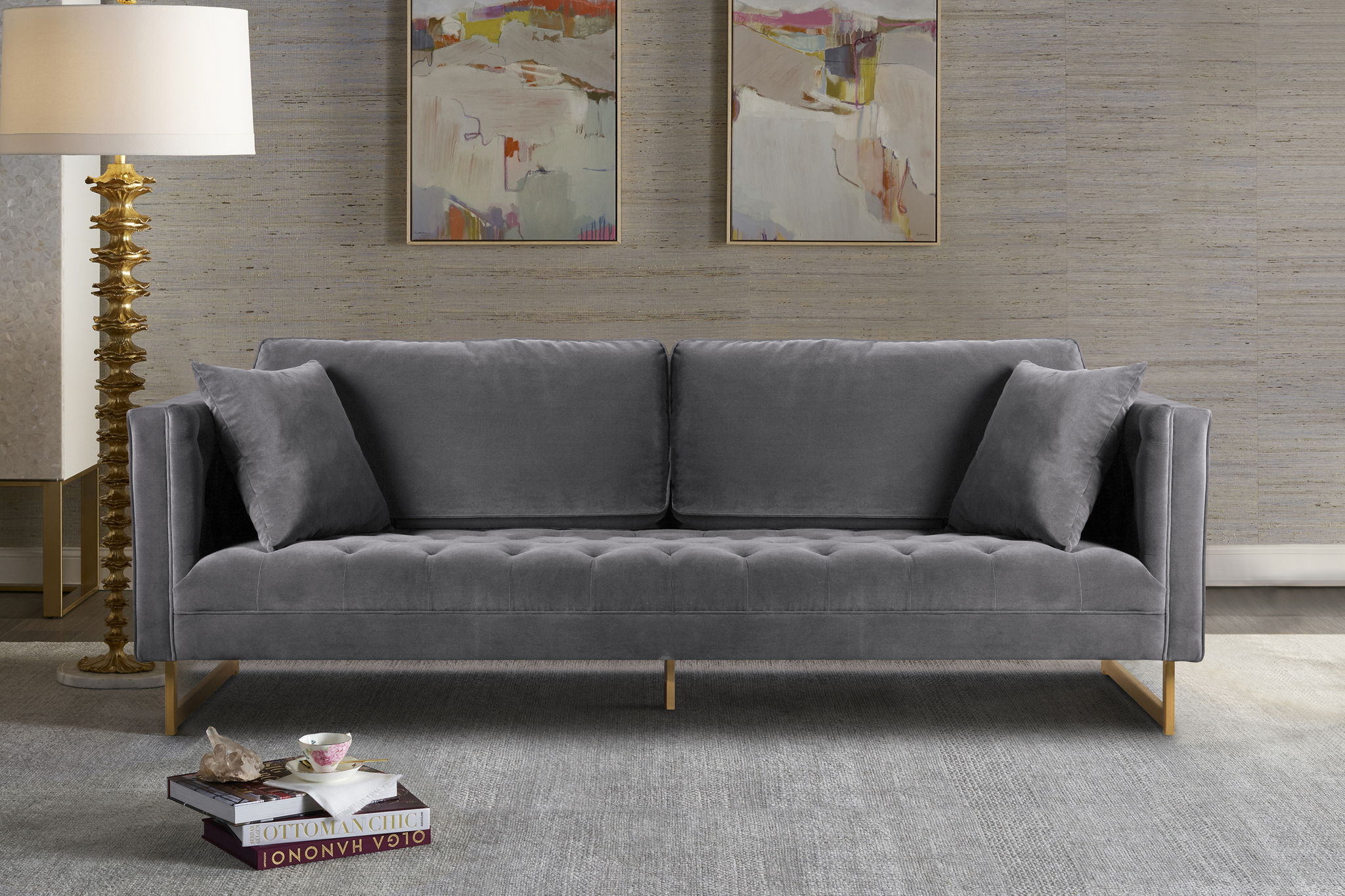 Lenox - Modern Sofa With Brass Legs