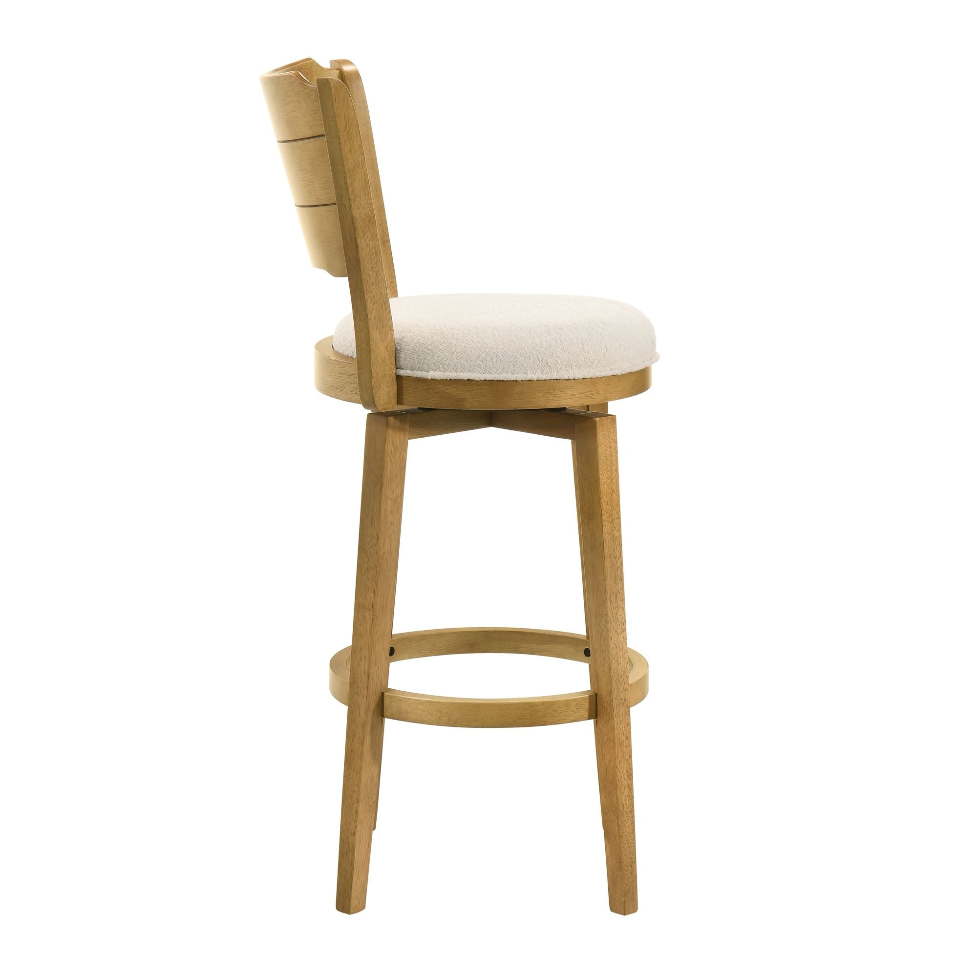 Winsley - Coastal Modern Swivel Wood Bar Height Kitchen Bar Stool