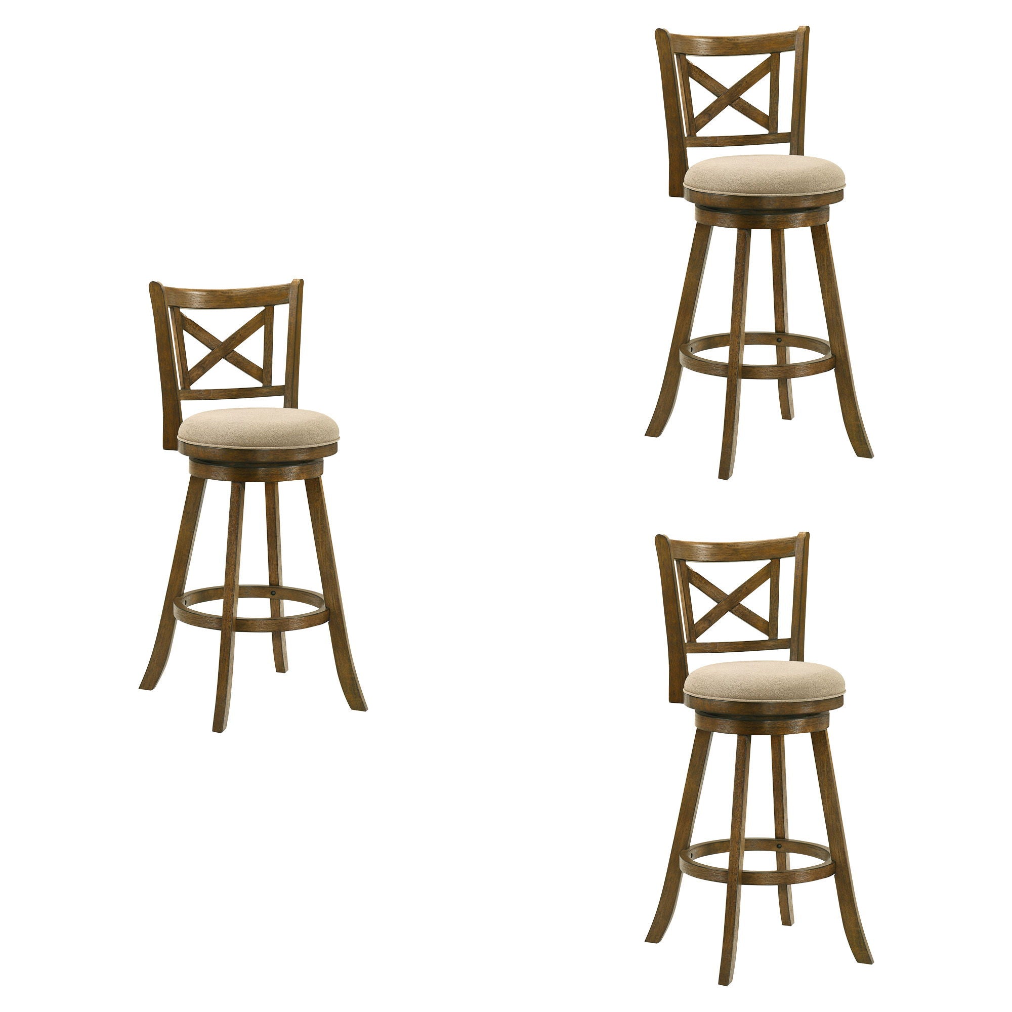 Kodi - Modern Farmhouse Swivel Wood Bar Height Kitchen Bar Stool