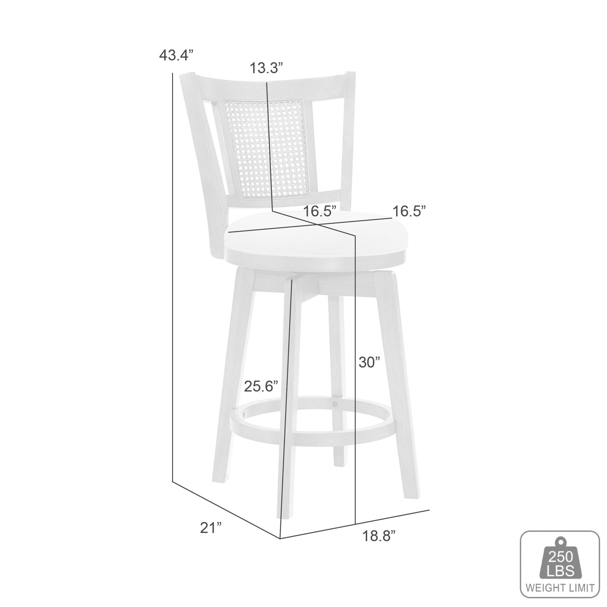 Isla - 30" Amber Glow Bar Height Rubberwood Swivel Barstool