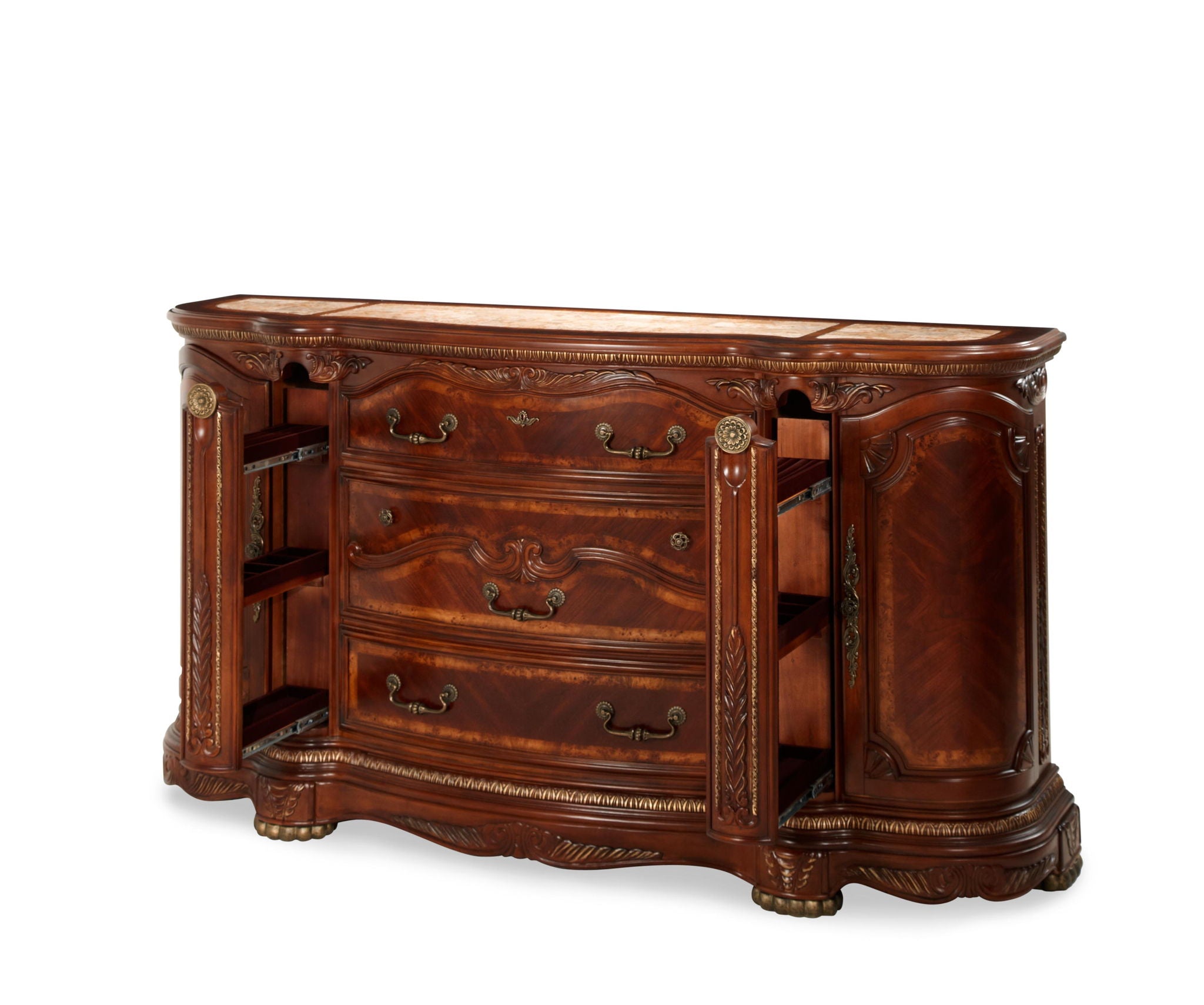 Cortina - Dresser & Mirror - Honey Walnut