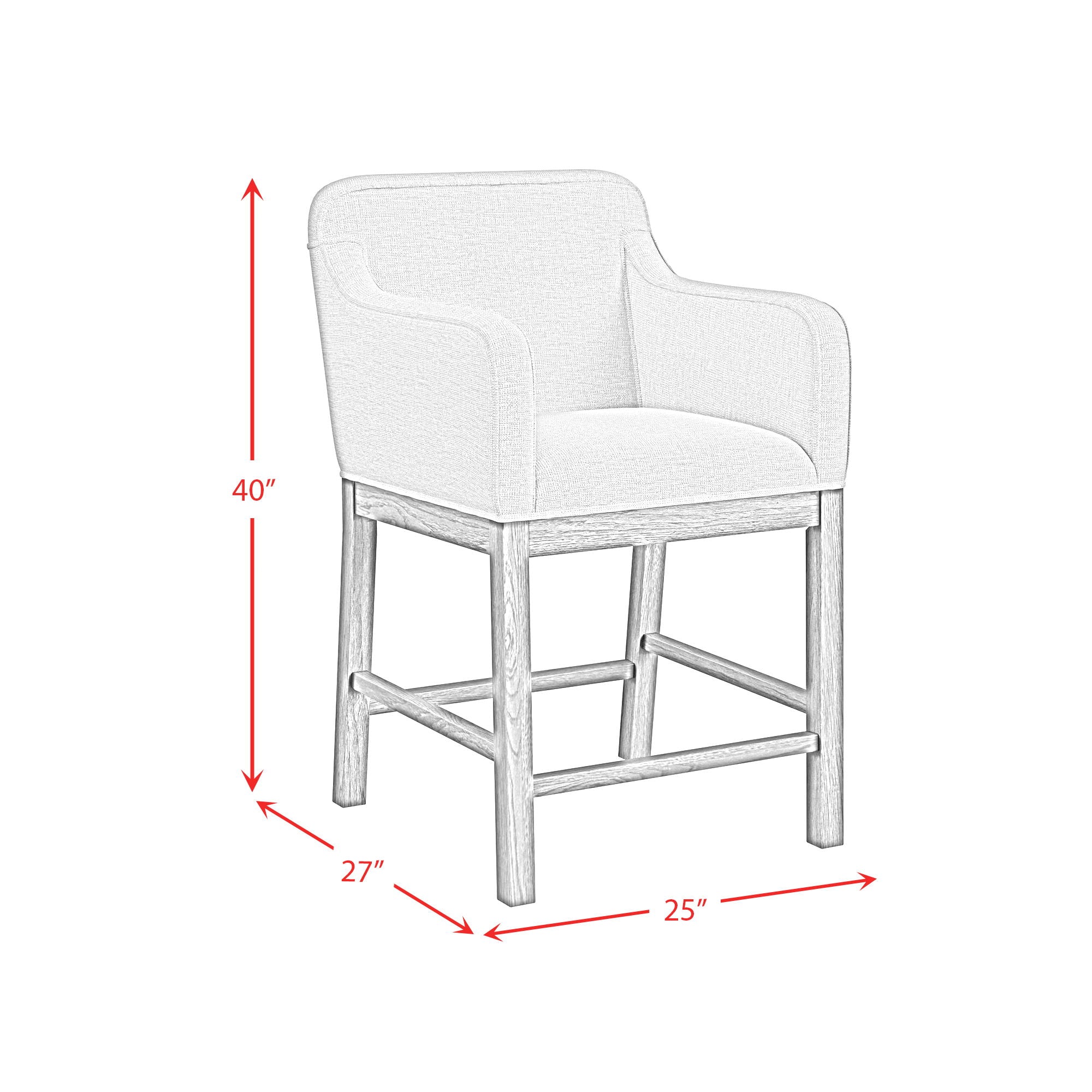 Glinda - Upholstered Fabric Counter Chair (Set of 2) - Brown / Light Gray