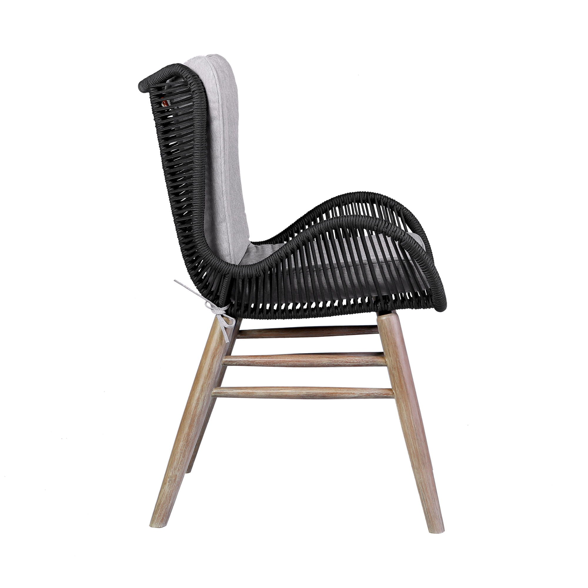 Mateo - Outdoor Patio Dining Chair - Light Eucalyptus / Charcoal