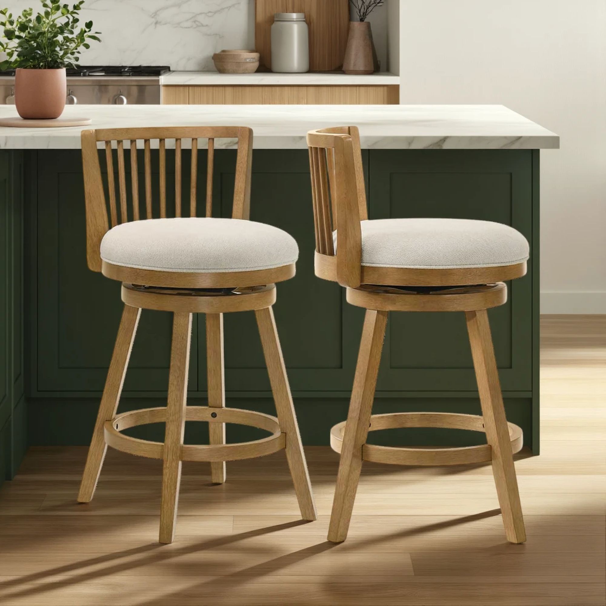 Harper - 26" Amber Glow Counter Height Rubberwood Swivel Barstool