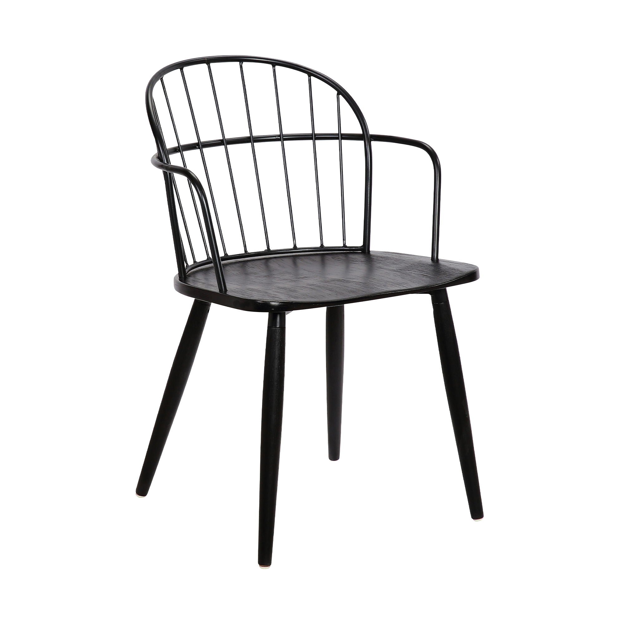 Bradley - Steel Framed Side Chair - Black Powder / Black Brushed