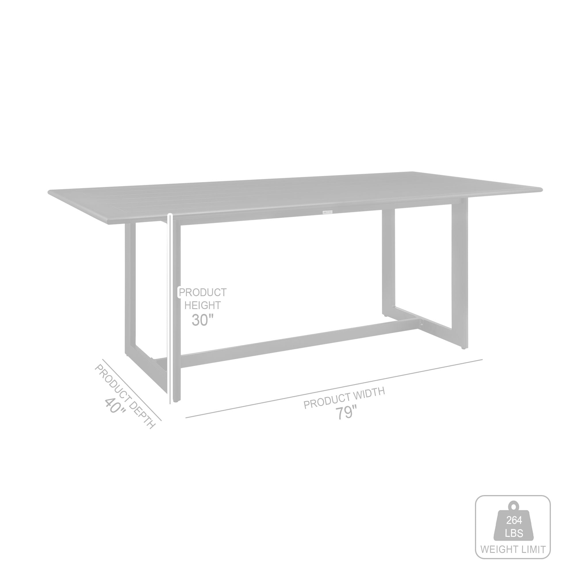 Cayman - Outdoor Patio Dining Table In Aluminum