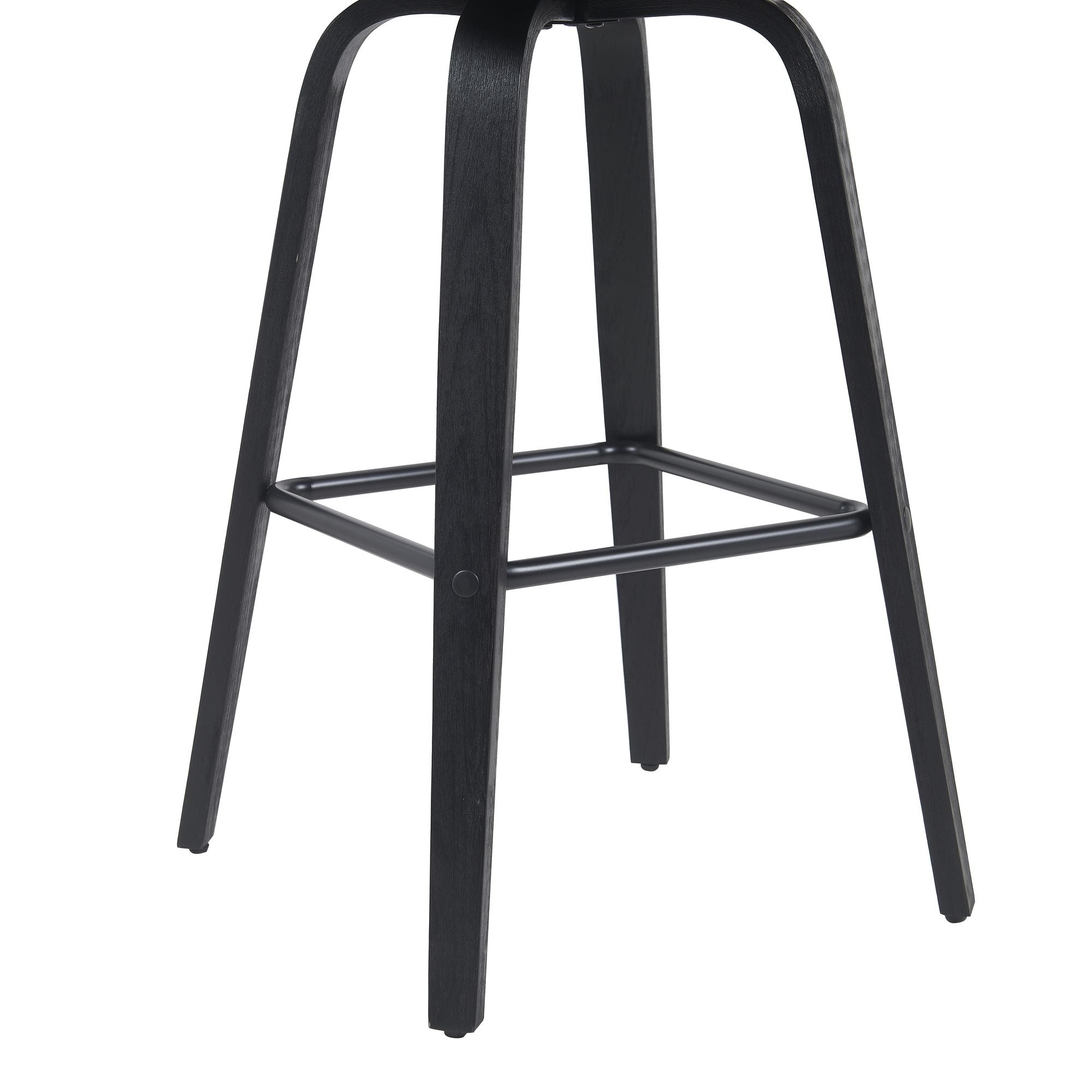 Vienna - Modern Swivel Bar Height Stool - Black Brushed Wood Frame