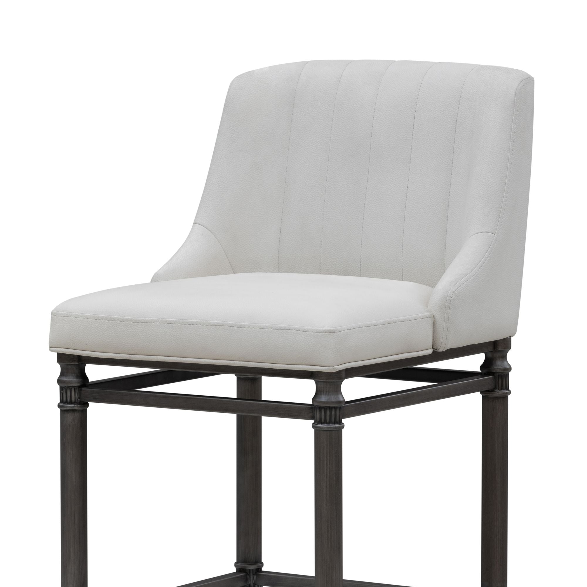 Marvin - Steel Frame Faux Leather Upholstered Bar Height Barstool