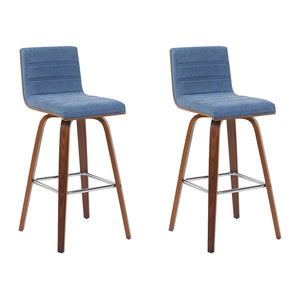 Vienna - Modern Swivel Bar Height Stool - Walnut Finished Wood Frame