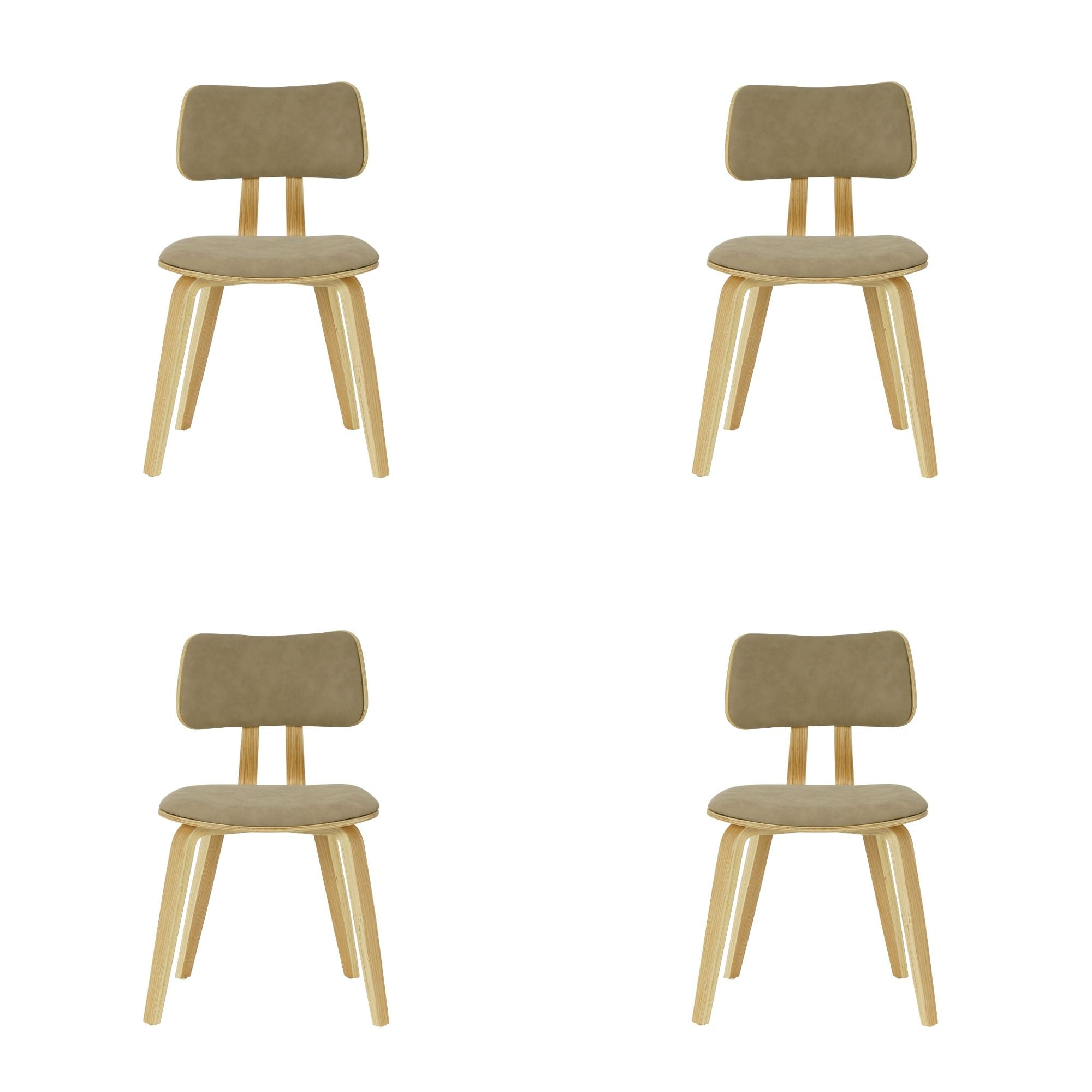Jaguar - Curved Back Wood Dining Chair With Faux Leather Seat