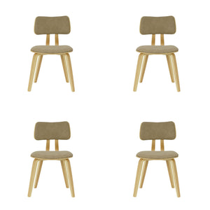 Jaguar - Curved Back Wood Dining Chair With Faux Leather Seat