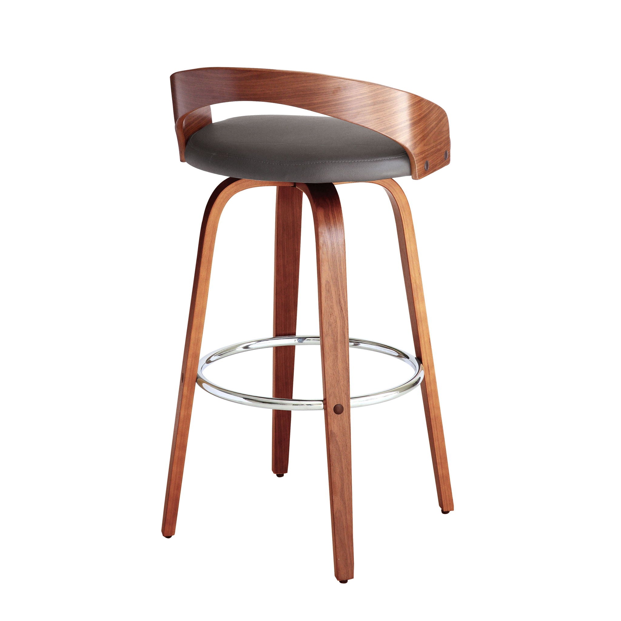 Sonia - 30" Bar Height Swivel Bar Stool - Walnut Wood
