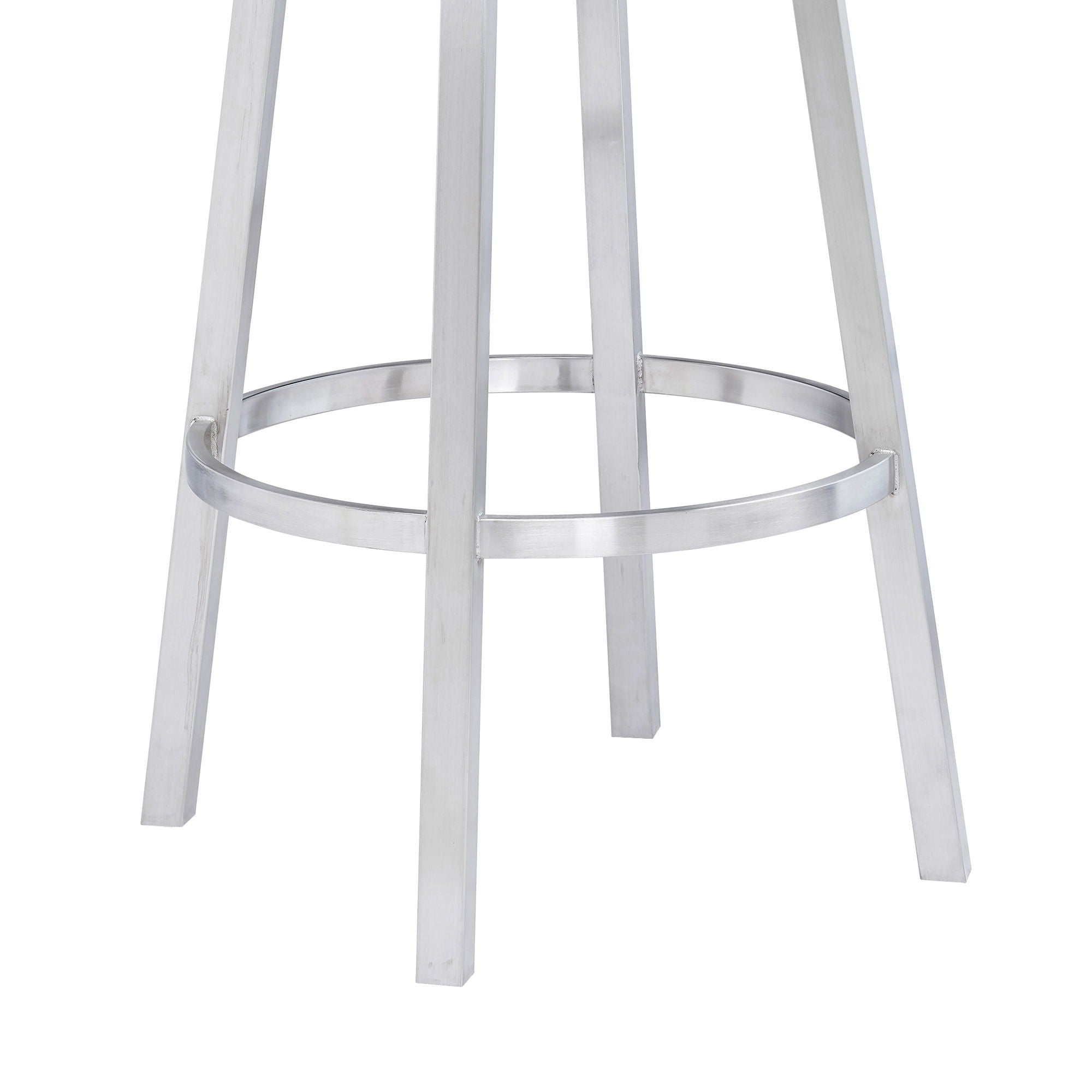 Titana - Swivel Faux Leather And Brushed Stainless Steel Bar Stool