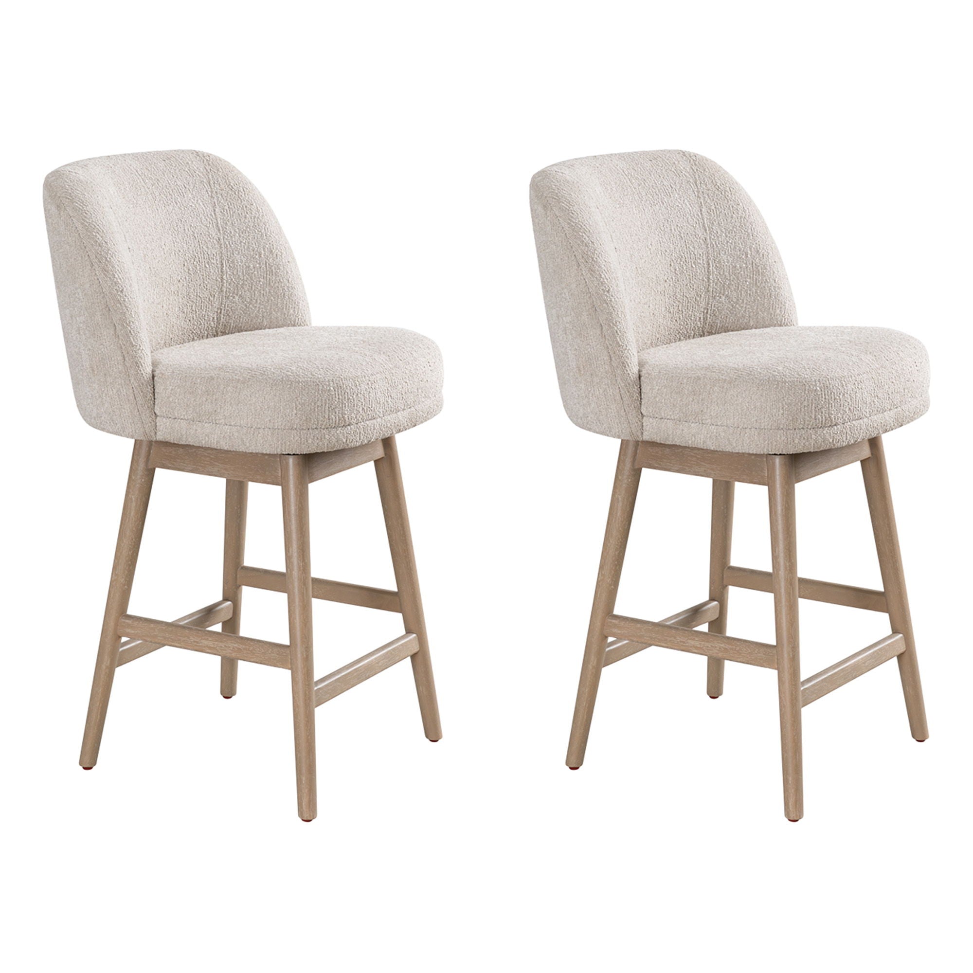 Sadie - Solid Wood Upholstered 26" Counter Height Swivel Barstool