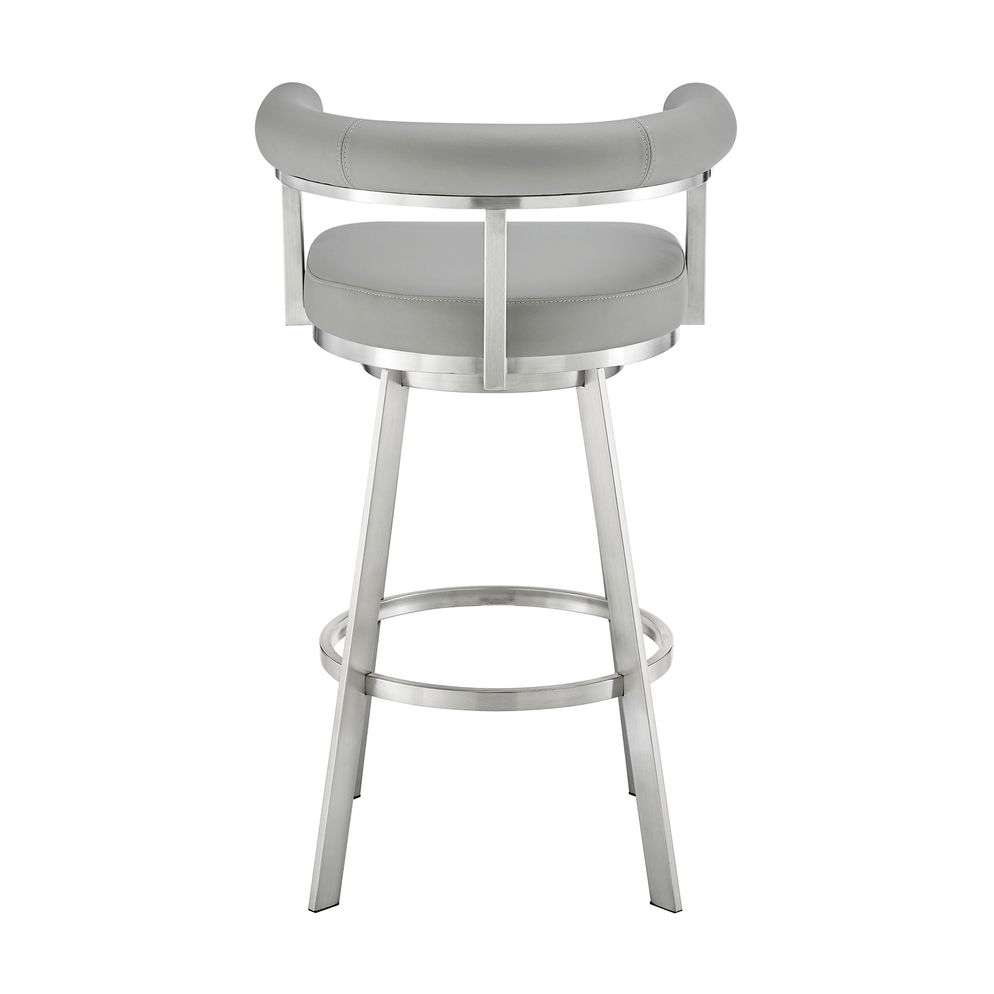 Nolagam - Swivel Bar Stool - Brushed Stainless Steel