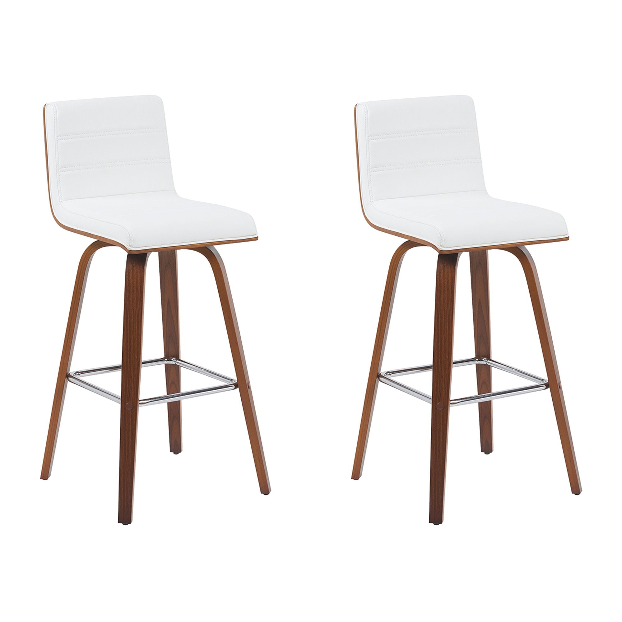 Vienna - Modern Swivel Bar Height Stool - Walnut Finished Wood Frame