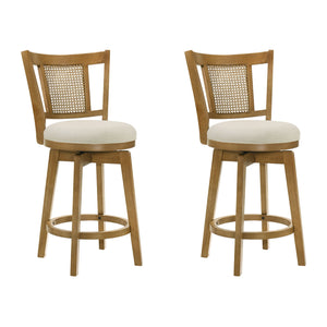 Isla - 30" Amber Glow Bar Height Rubberwood Swivel Barstool