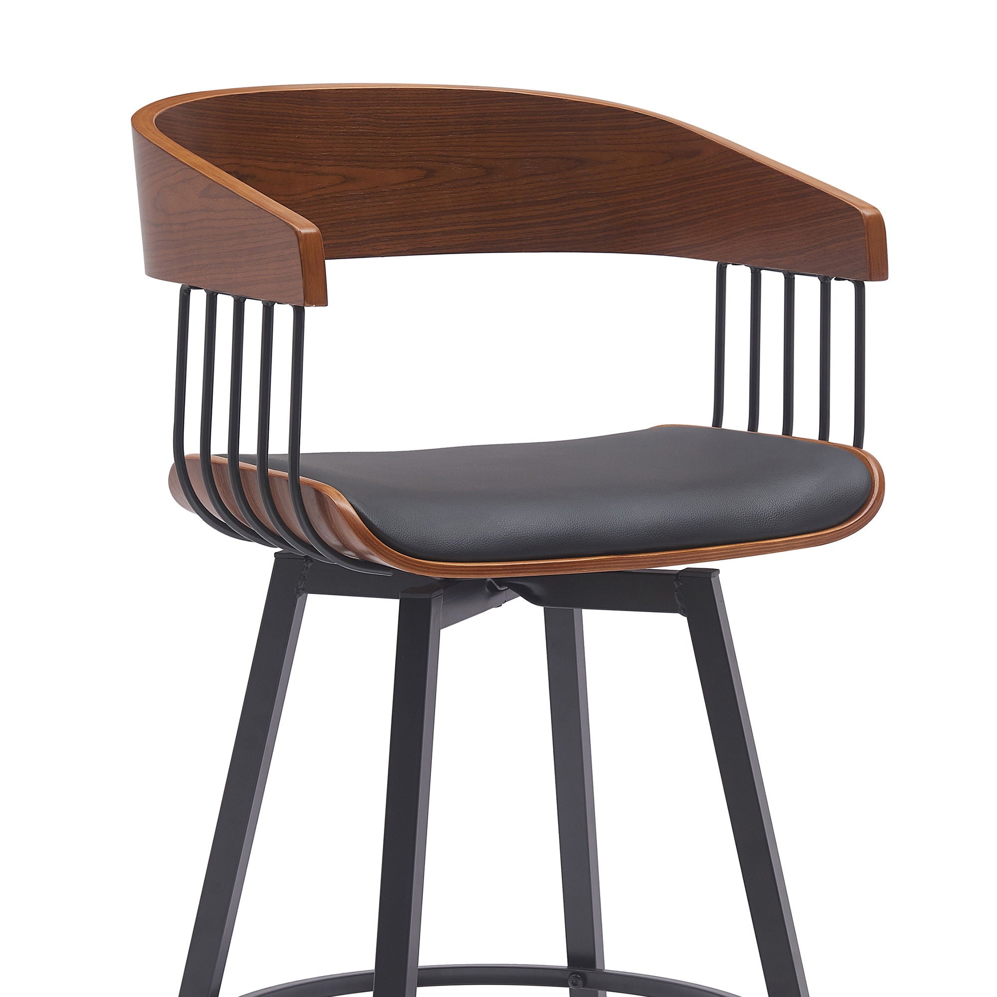 Athena - 27" Swivel Walnut Counter Stool - Black