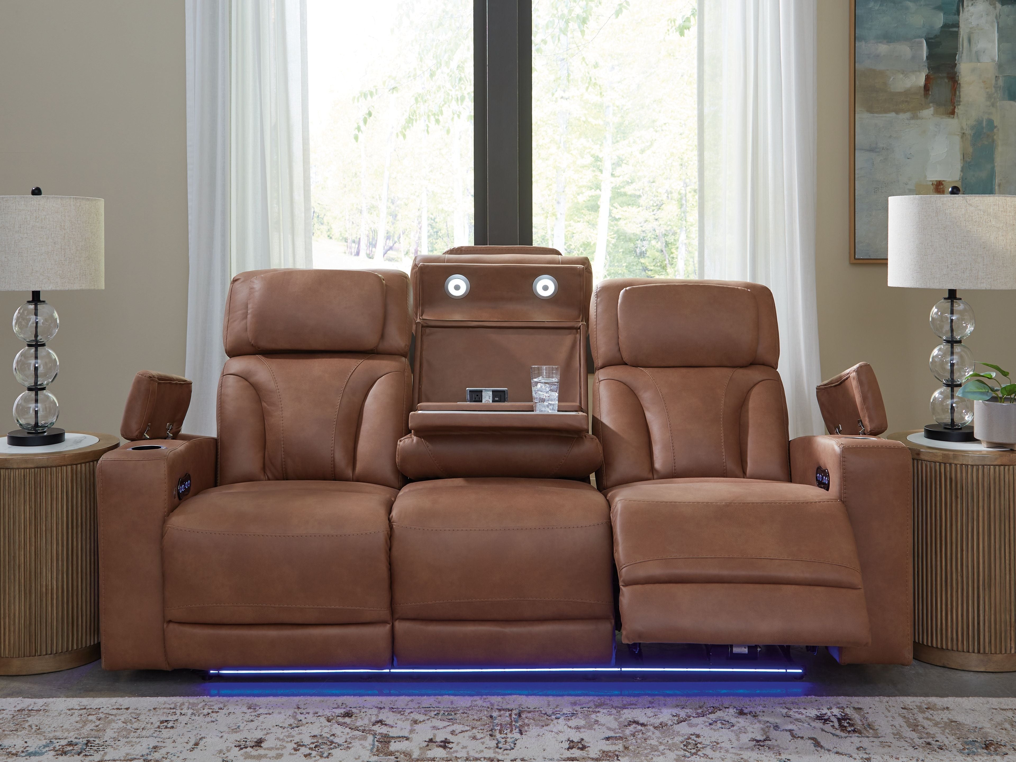 Clean-Slate - Power Reclining Sofa / Adj Headrest - Caramel