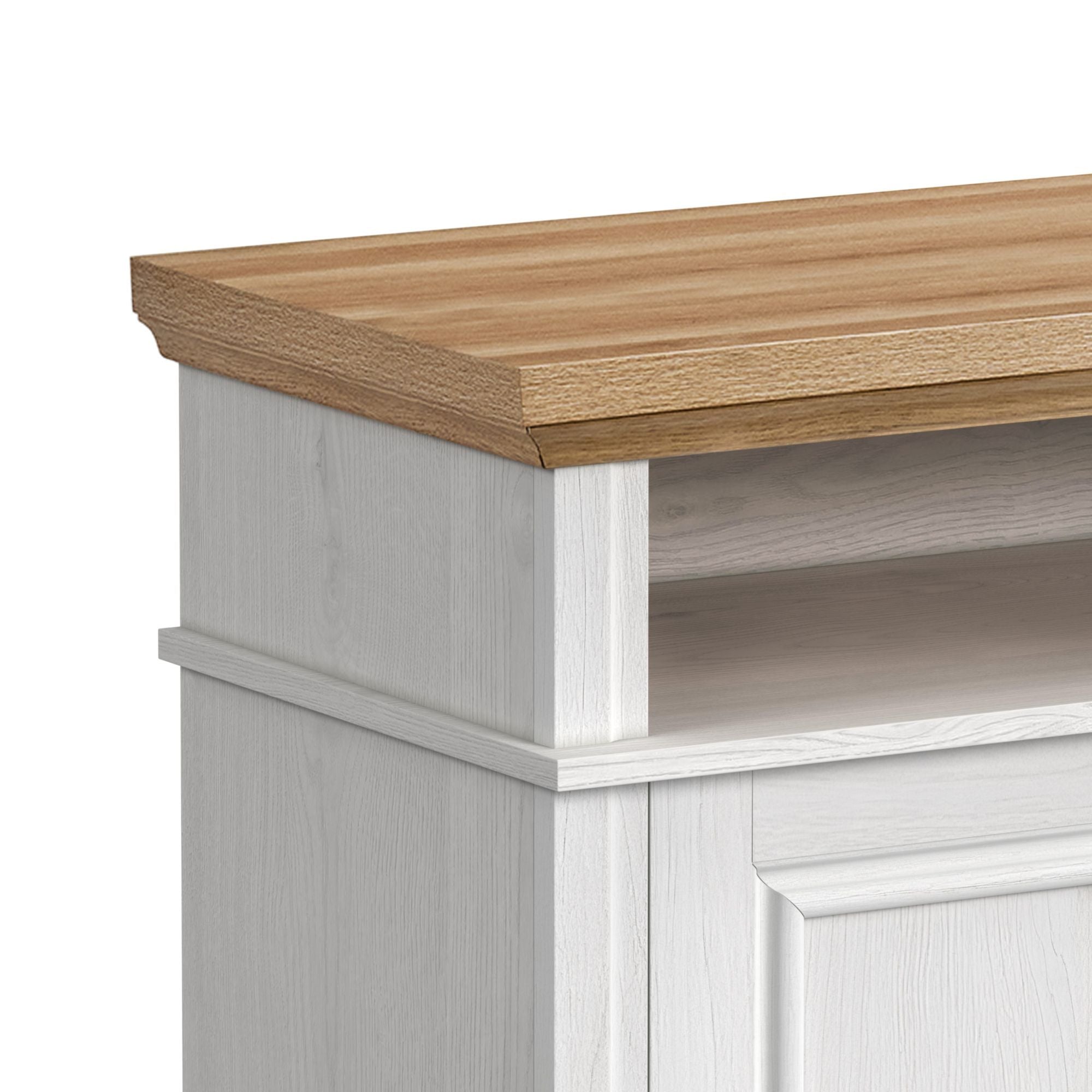 Villa - Console With 23" Fireplace Insert - White & Natural