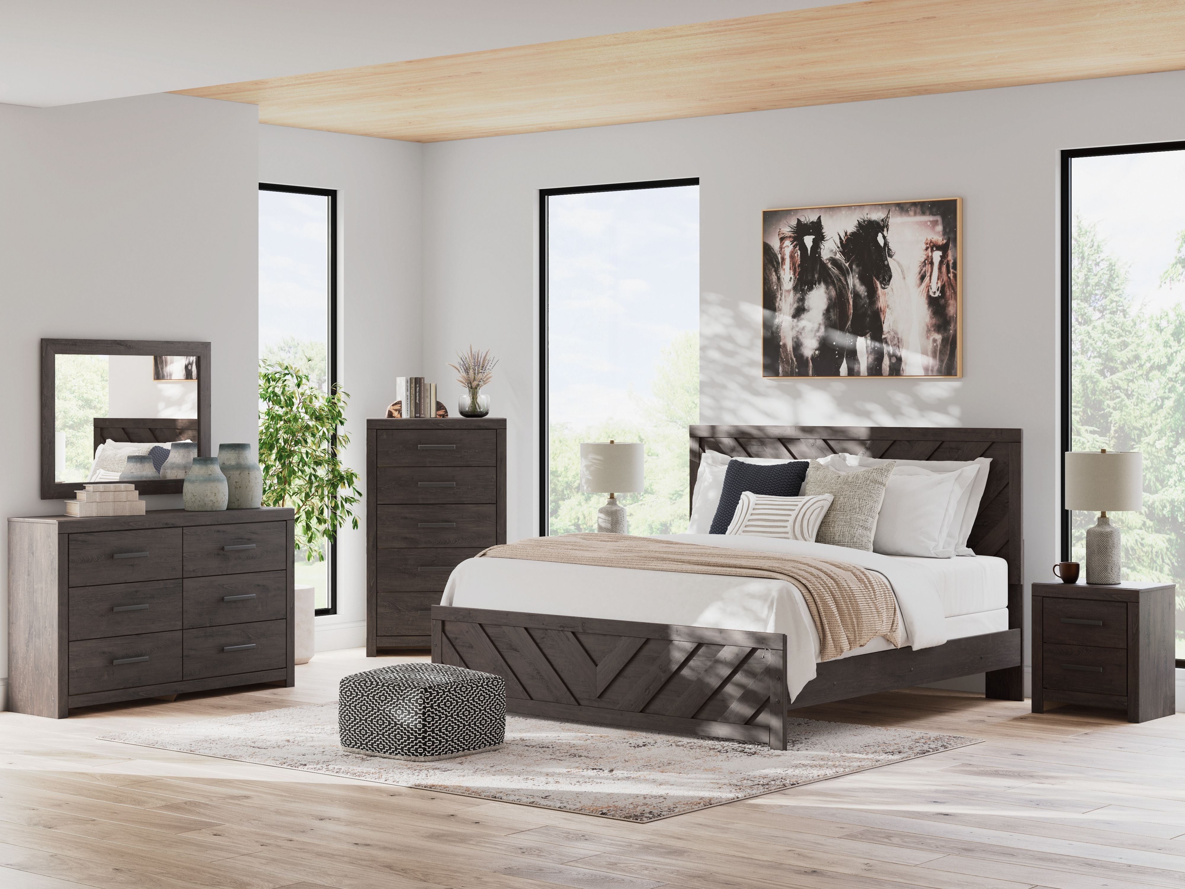 Prendonea - Six Drawer Dresser - Charcoal