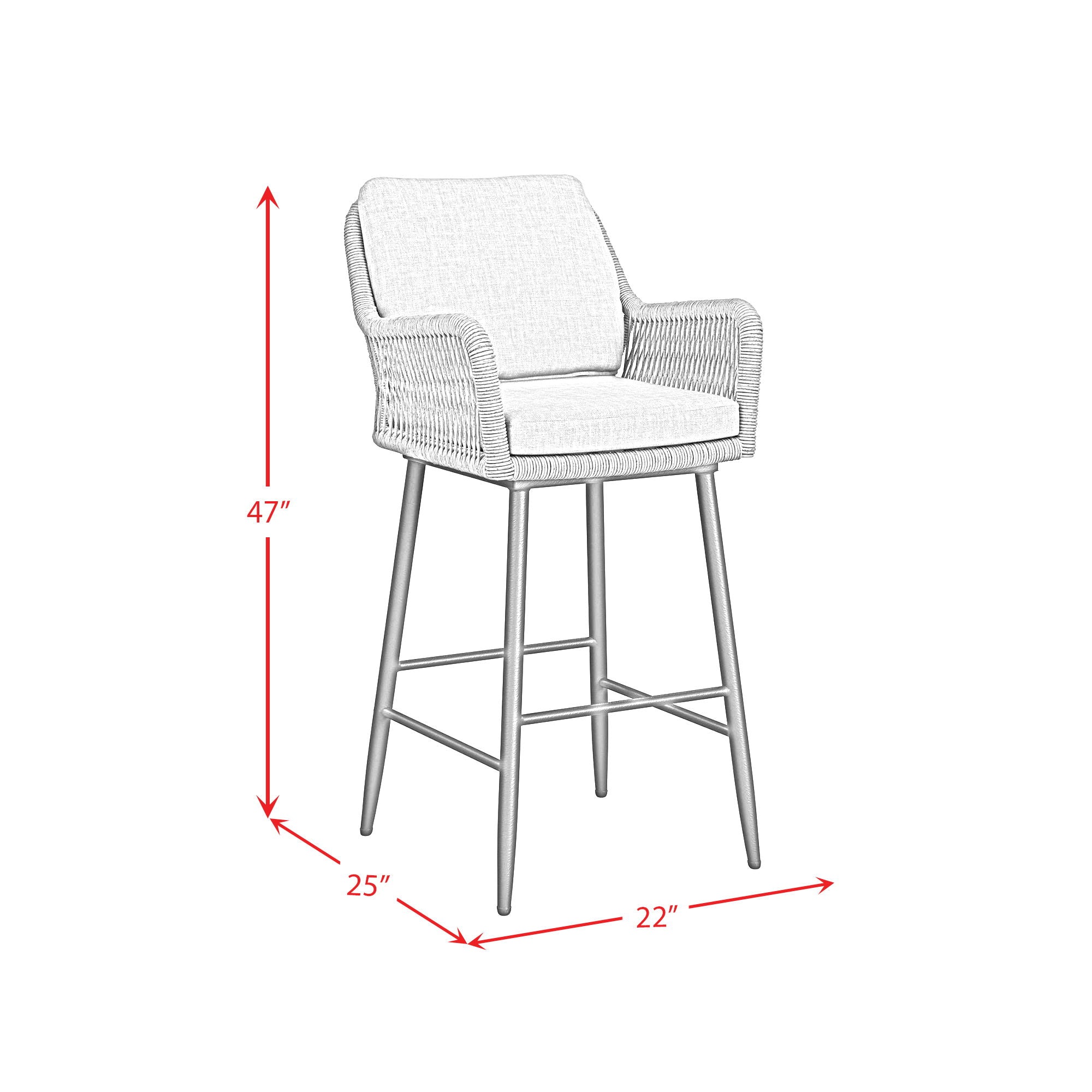 Bayhill - Fabric Barstool (Set of 2) - Black / Gray