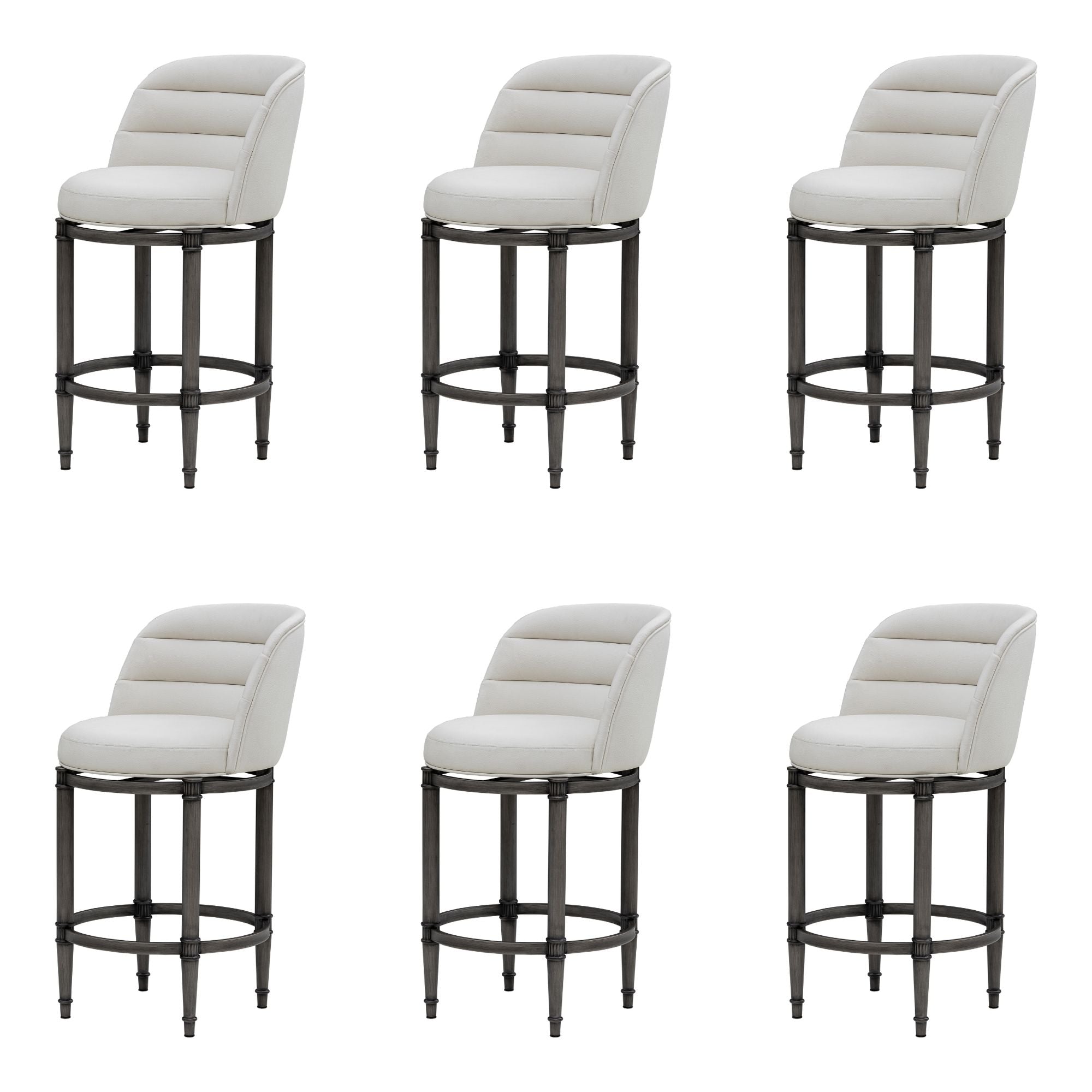 Eunice - Faux Leather Upholstered Swivel Counter Height Barstool