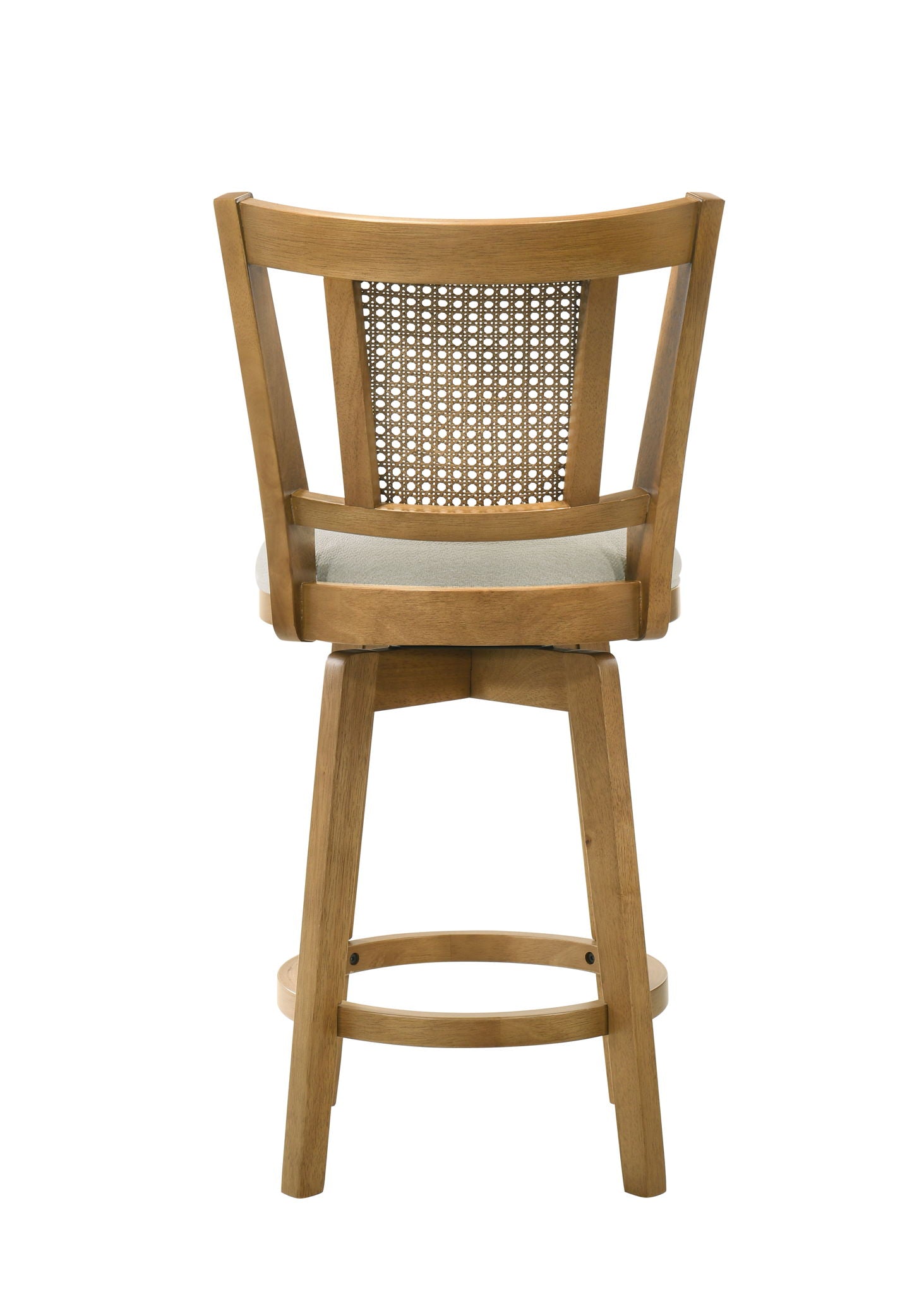 Isla - 30" Amber Glow Bar Height Rubberwood Swivel Barstool