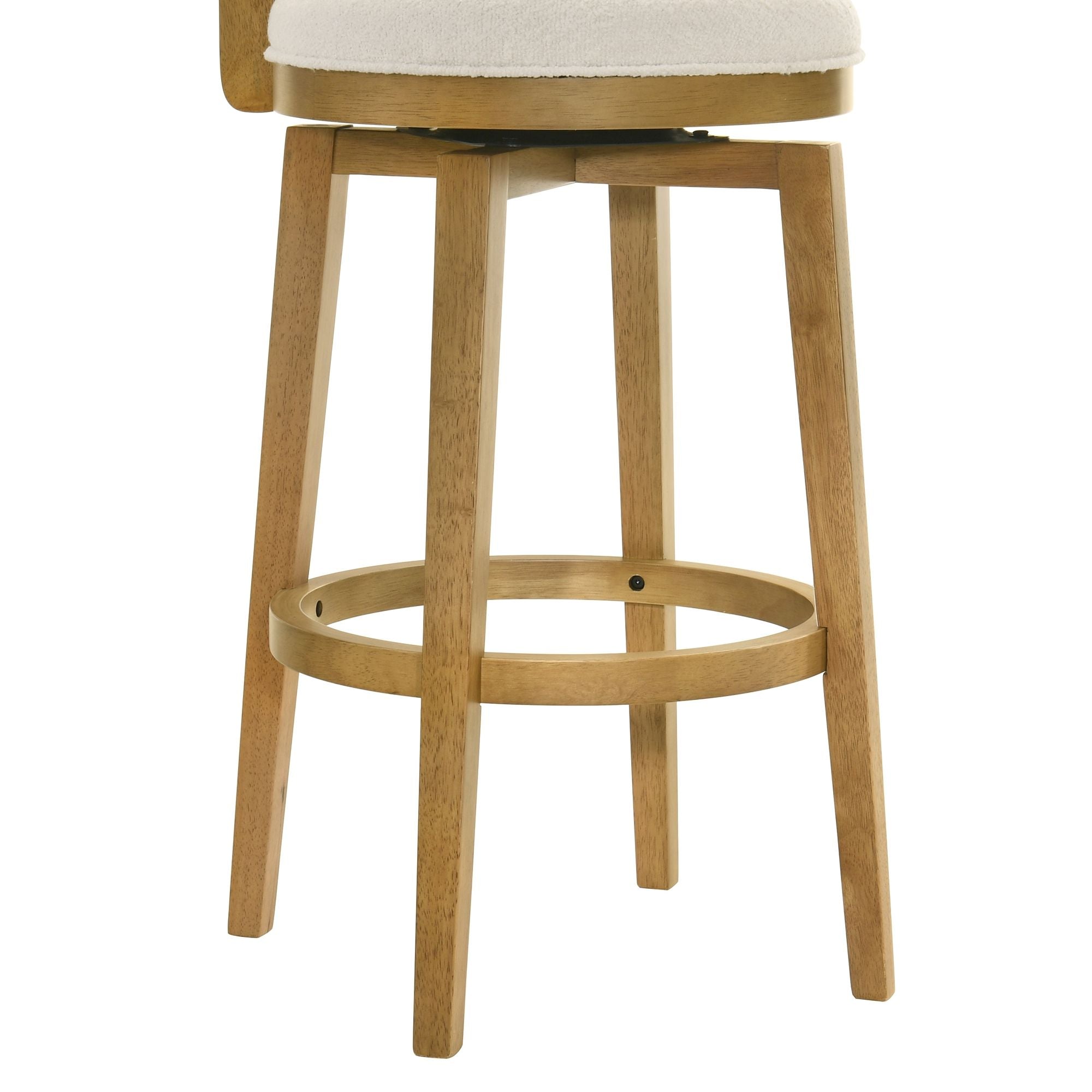 Winsley - Coastal Modern Swivel Wood Bar Height Kitchen Bar Stool