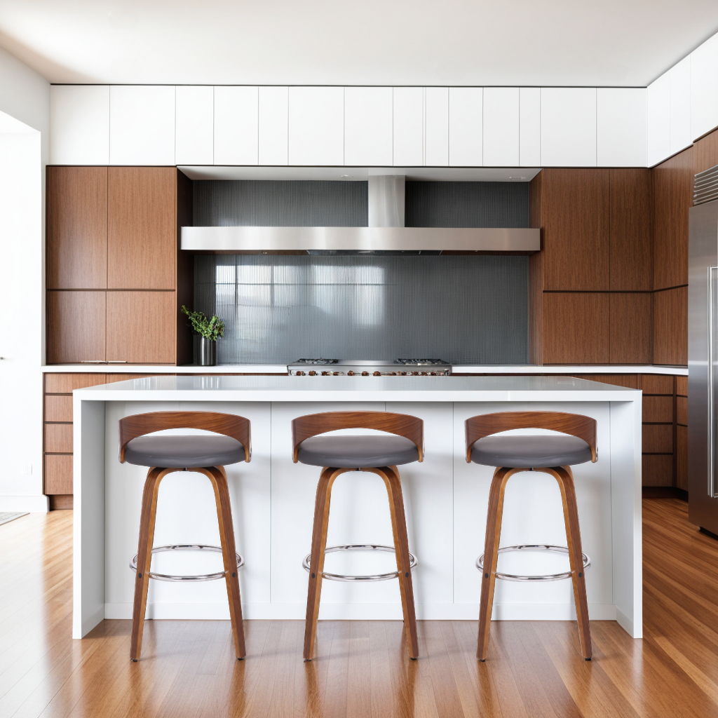 Sonia - 26" Counter Height Swivel Bar Stool - Walnut Wood