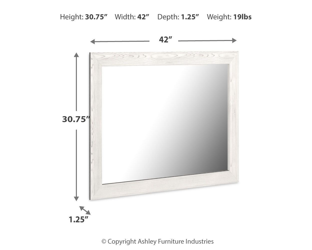Gerridan - Bedroom Mirror - White / Gray