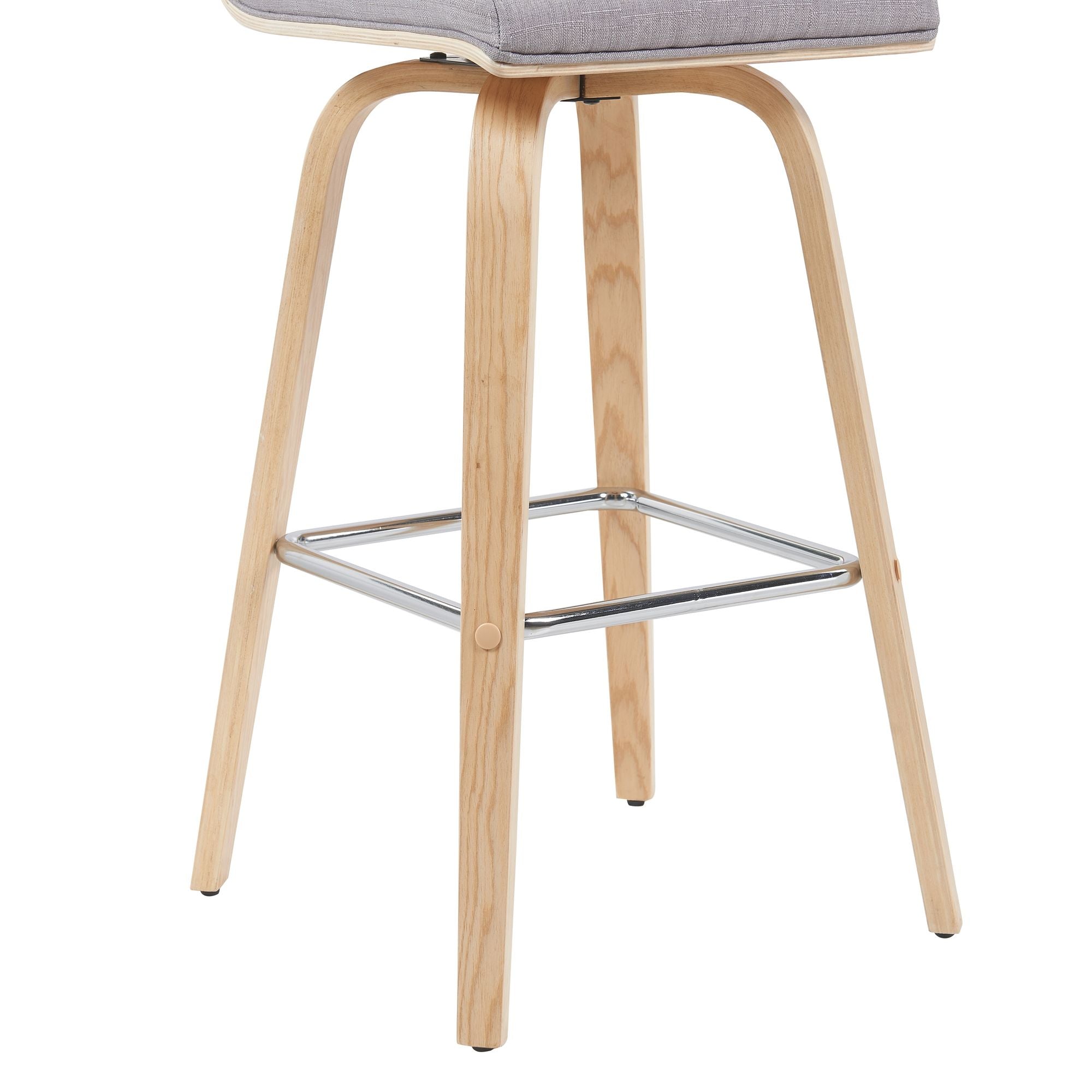 Vienna - Modern Swivel Bar Height Stool - Patterned Oak Wood Frame