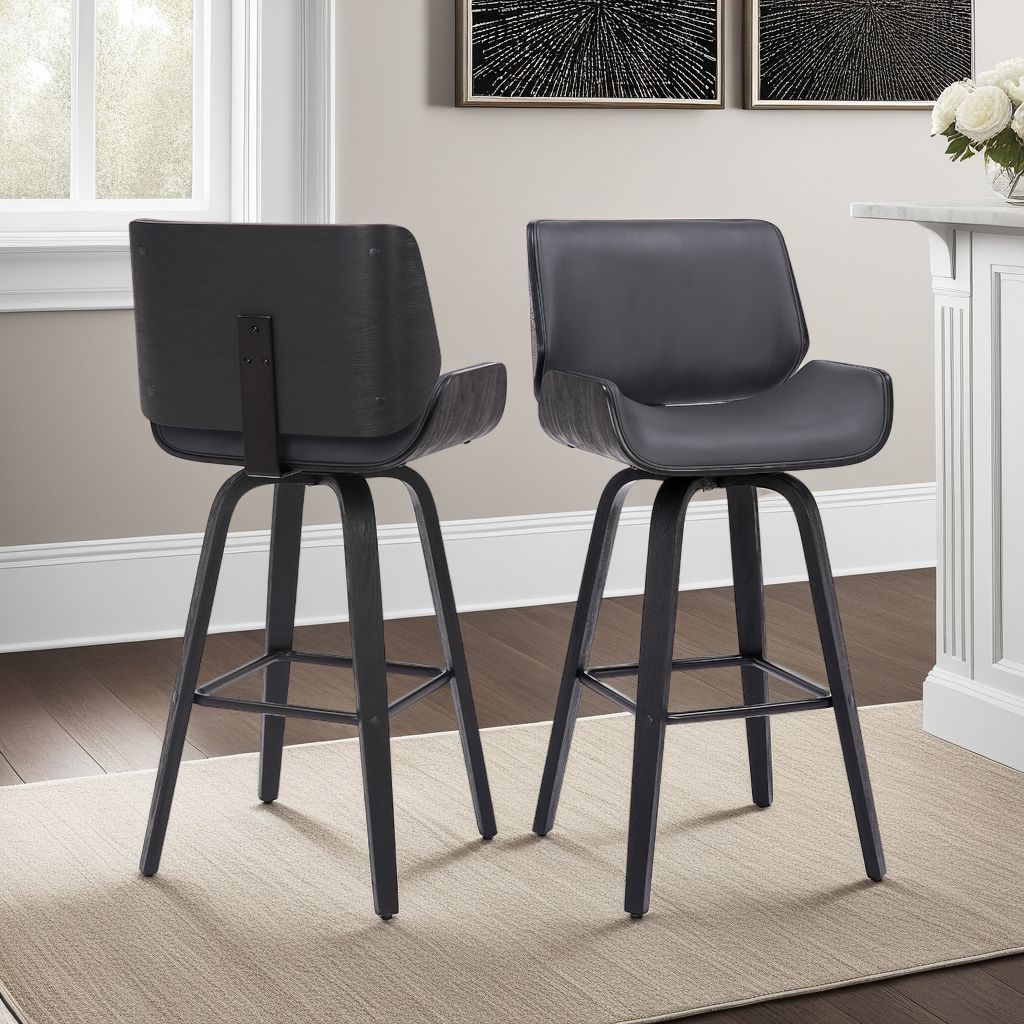 Tyler - 26" Counter Height Swivel Bar Stool With Black Frame