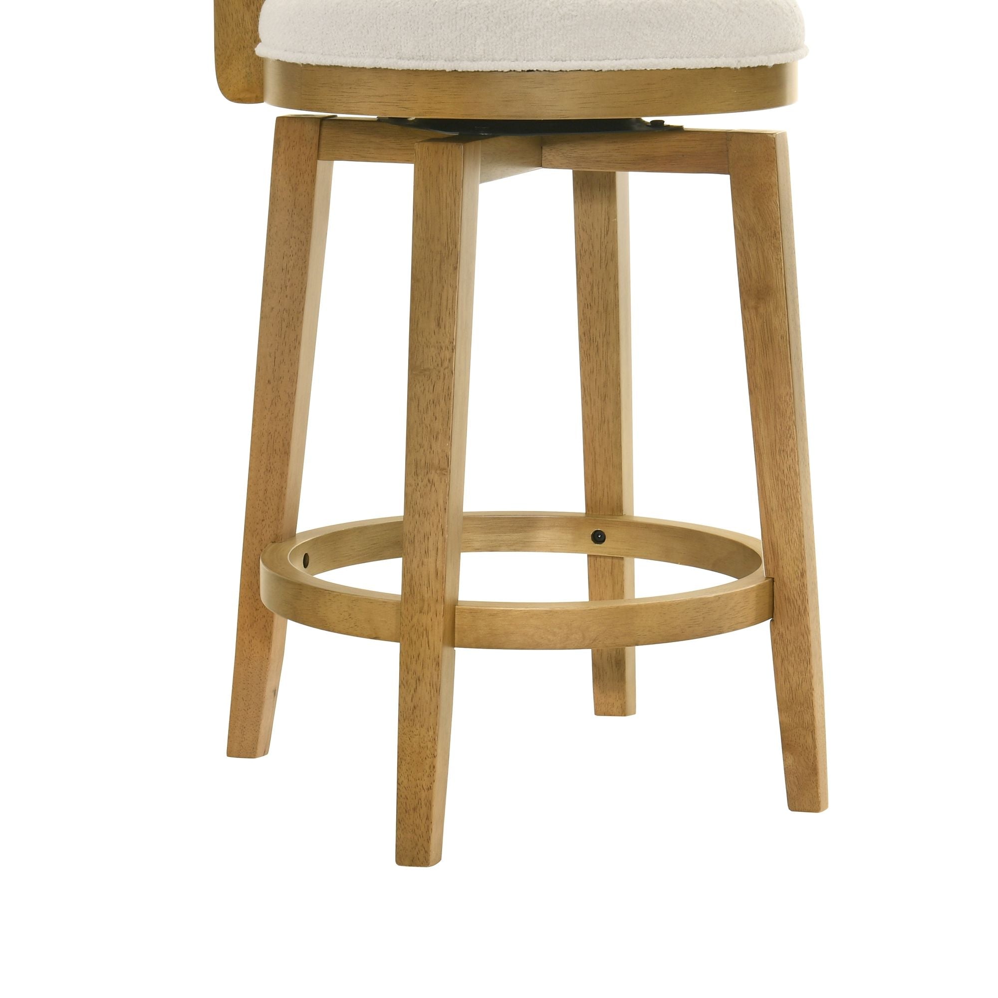 Winsley - Coastal Modern Swivel Wood Counter Height Kitchen Bar Stool