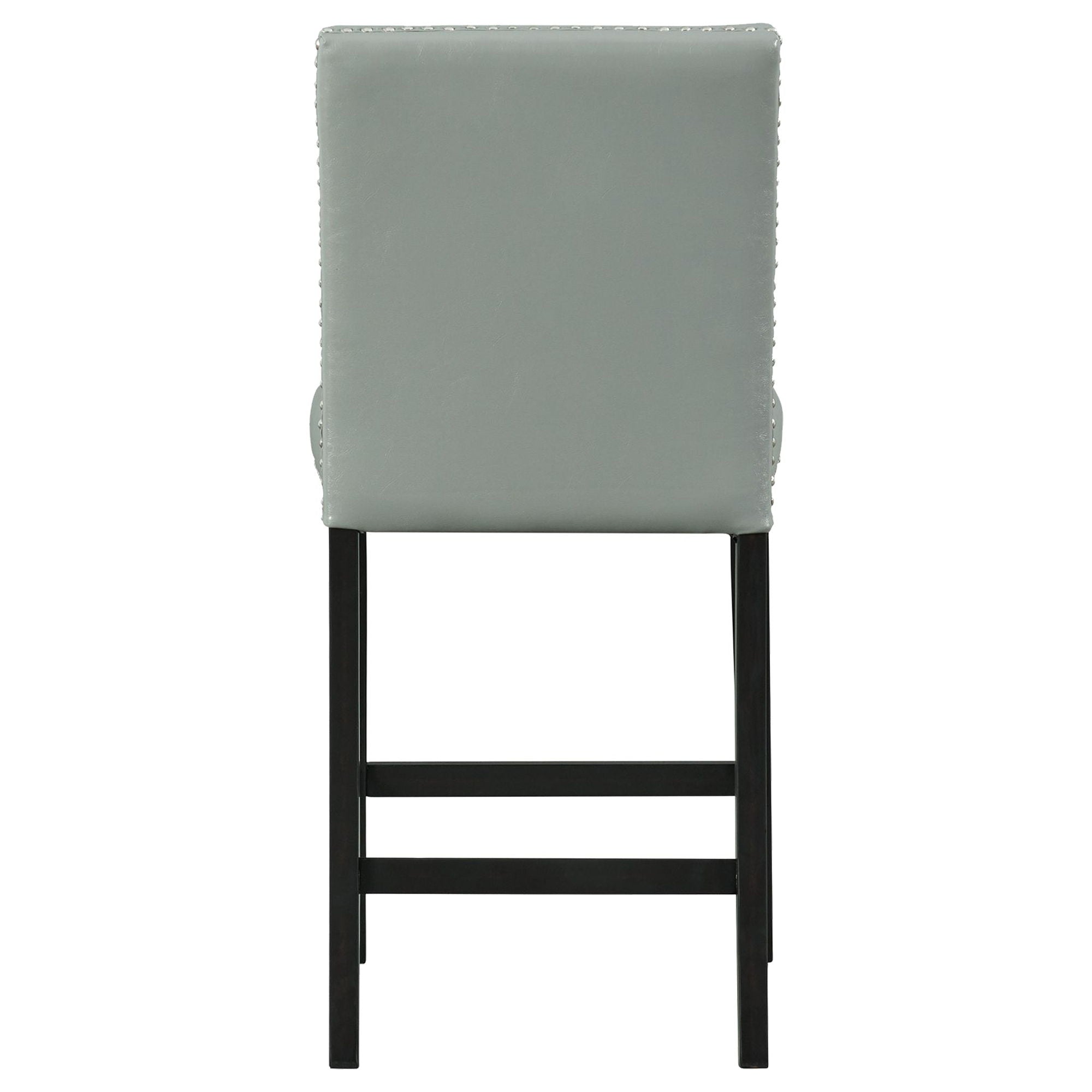 Francesca - Square 5 Piece Counter Height Dining Set, Table & Four PU Chairs - Gray / Marble