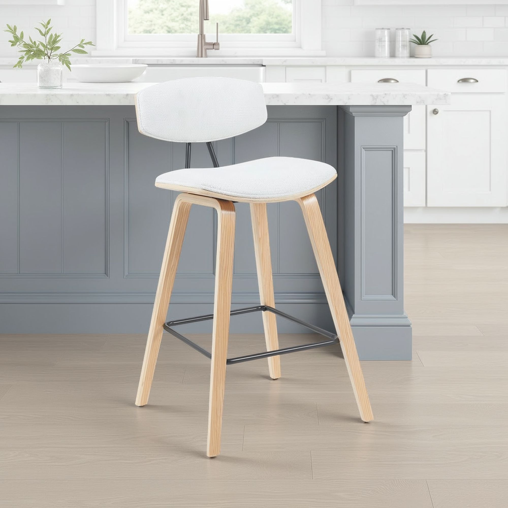 Fox - Swivel Counter Height Stool - Light Brown