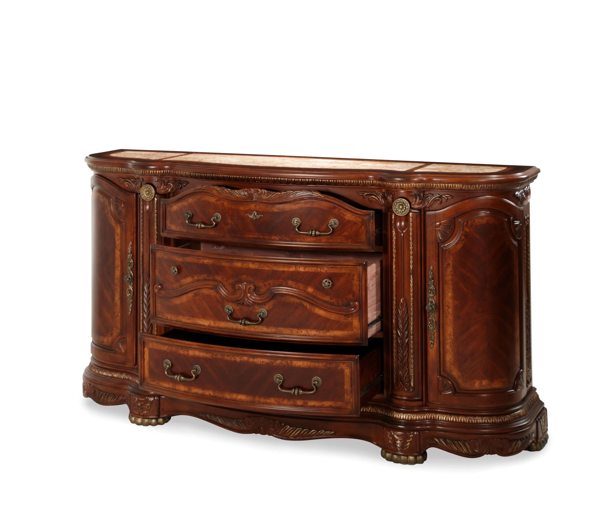 Cortina - Dresser & Mirror - Honey Walnut