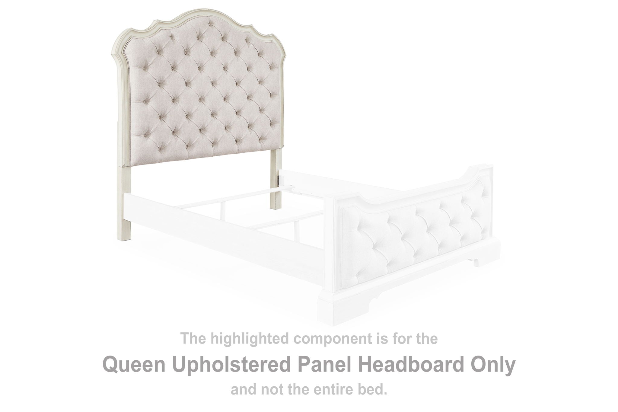 Arlendyne - Queen Upholstered Panel Headboard - Antique White