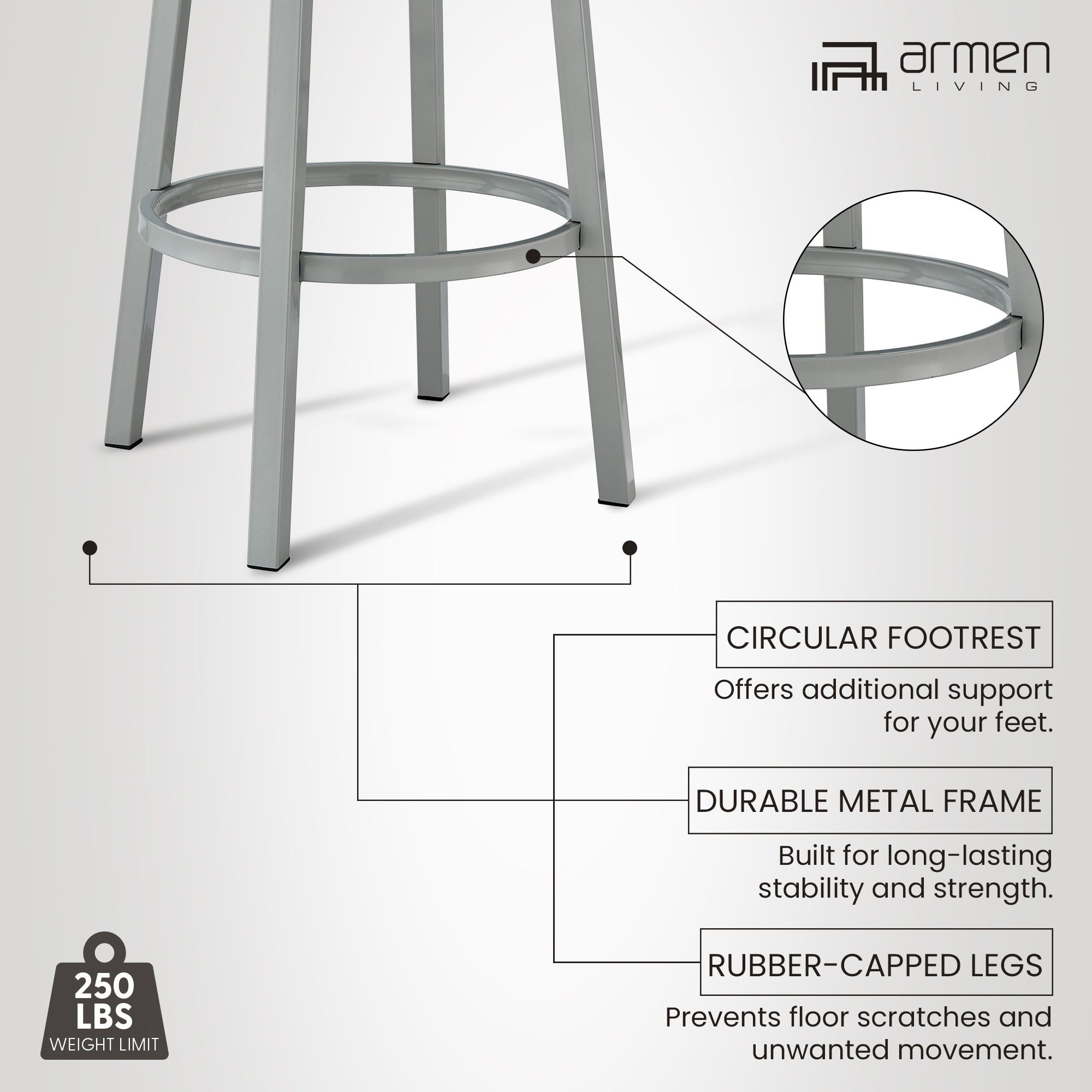 Lorin - 30" Bar Height Swivel Bar Stool - Silver / White
