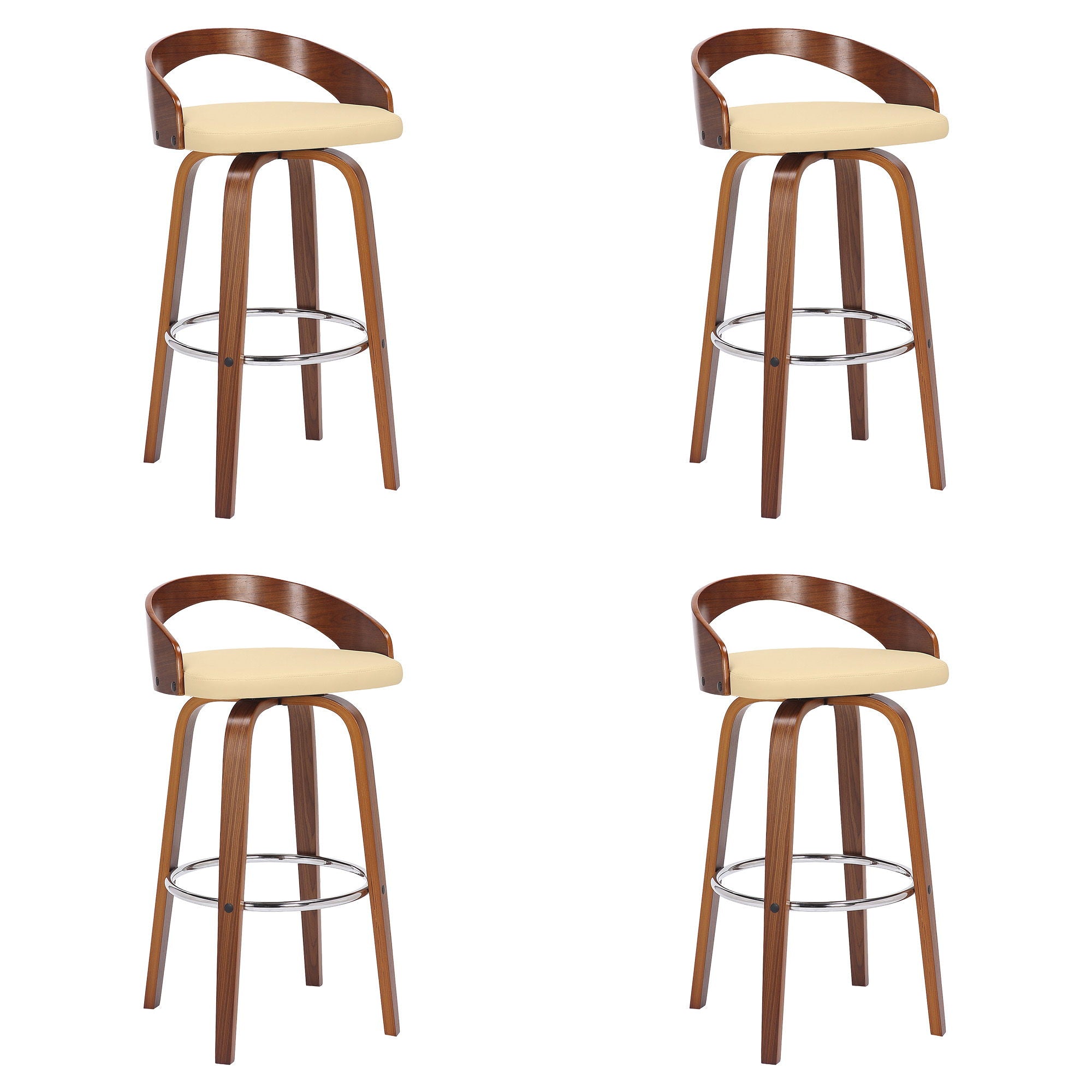 Sonia - 30" Bar Height Swivel Bar Stool - Walnut Wood
