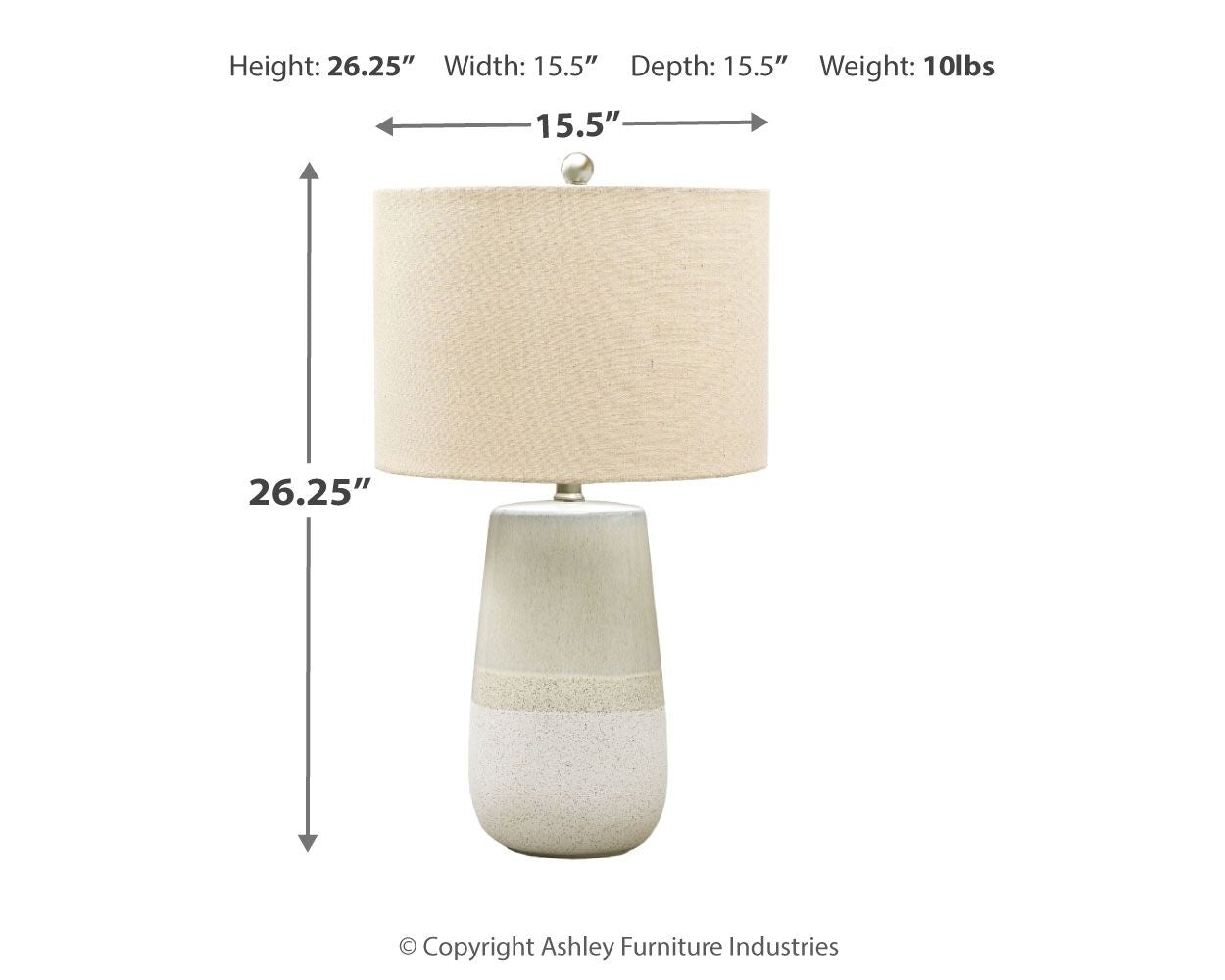 Shavon - Ceramic Table Lamp - Beige / White