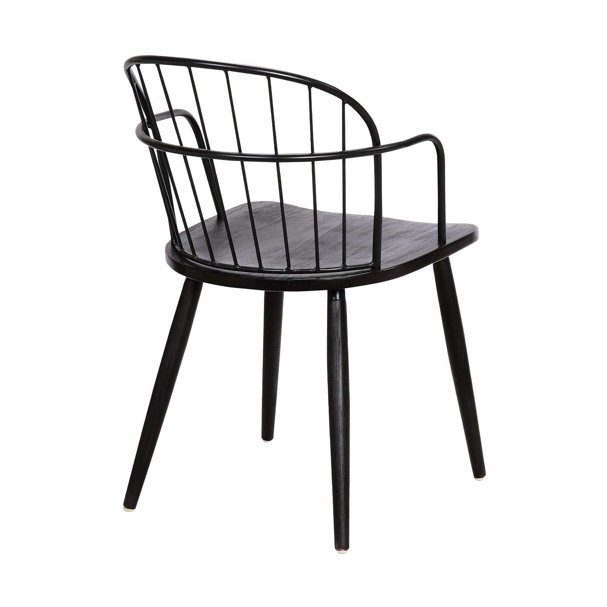 Bradley - Steel Framed Side Chair - Black Powder / Black Brushed