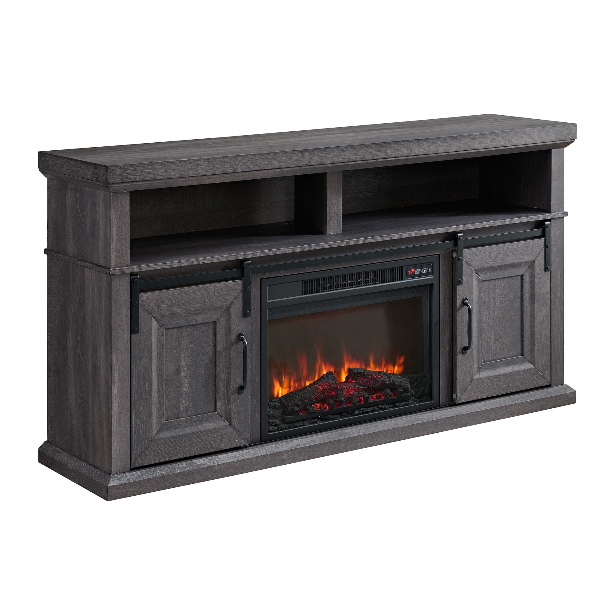 Macau - Console With 23" Fireplace Insert - Gray