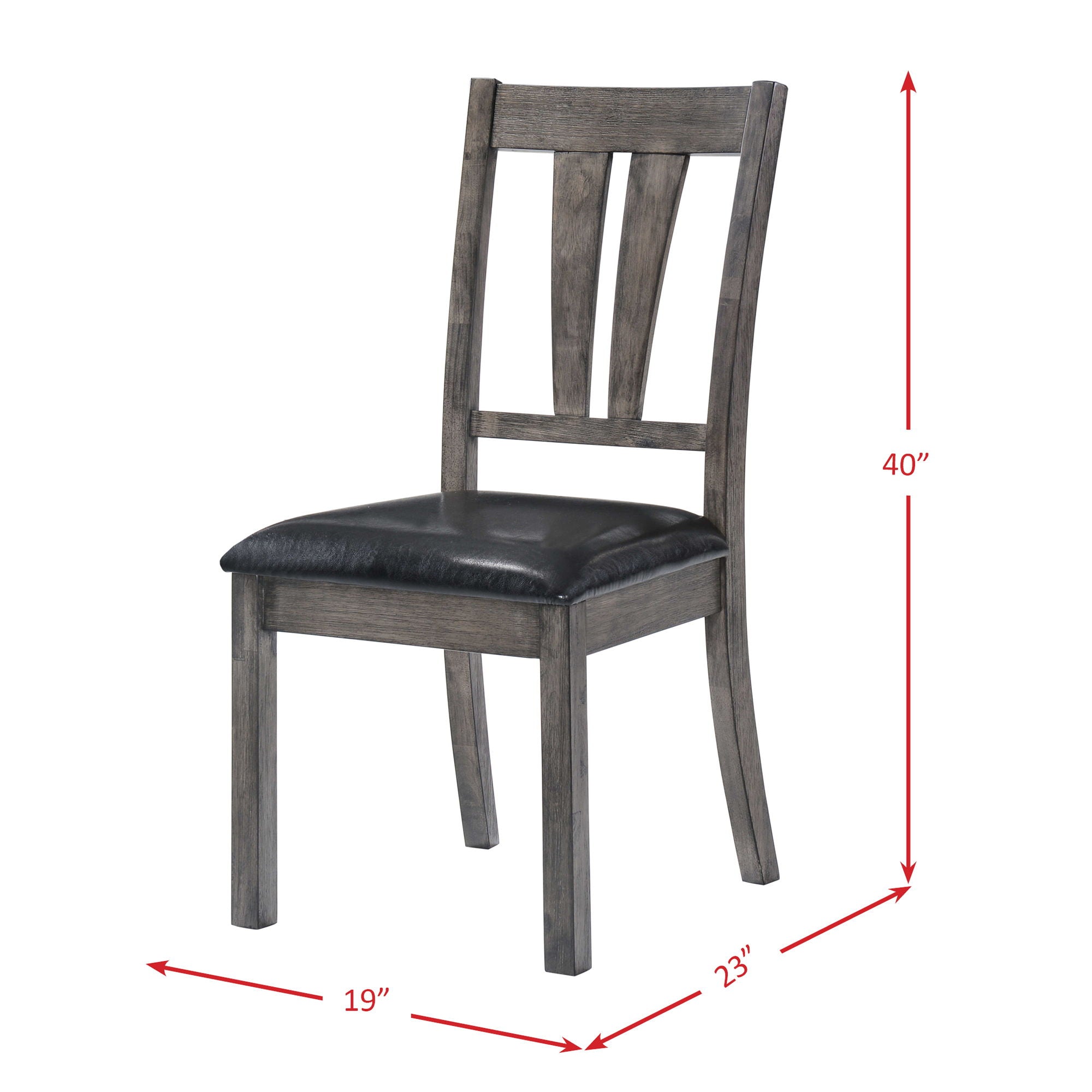 Nathan - Fan Back Chair With PU Seat (Set of 2) - Gray Oak