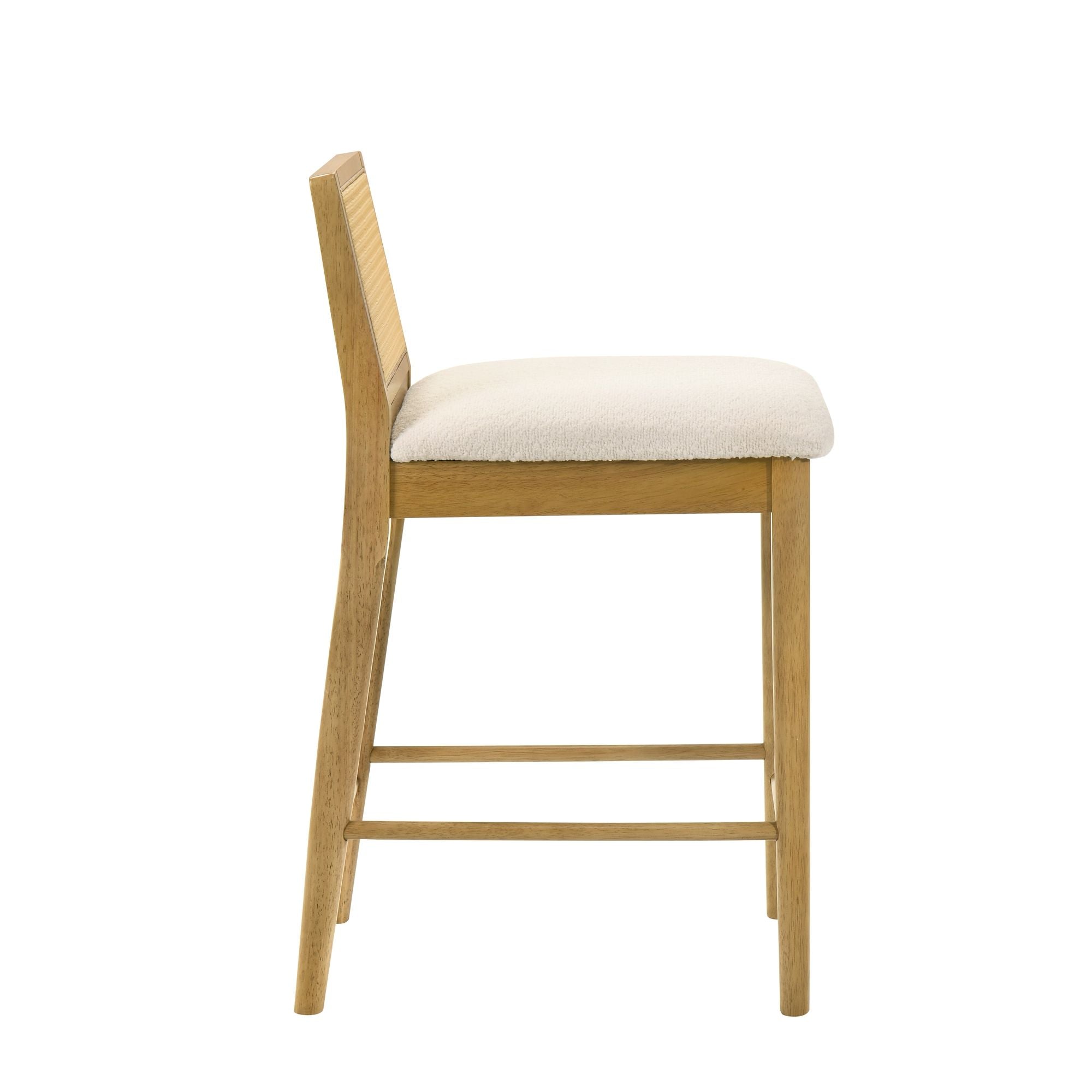 Tobias - Coastal Modern Wood Counter Height Kitchen Bar Stool