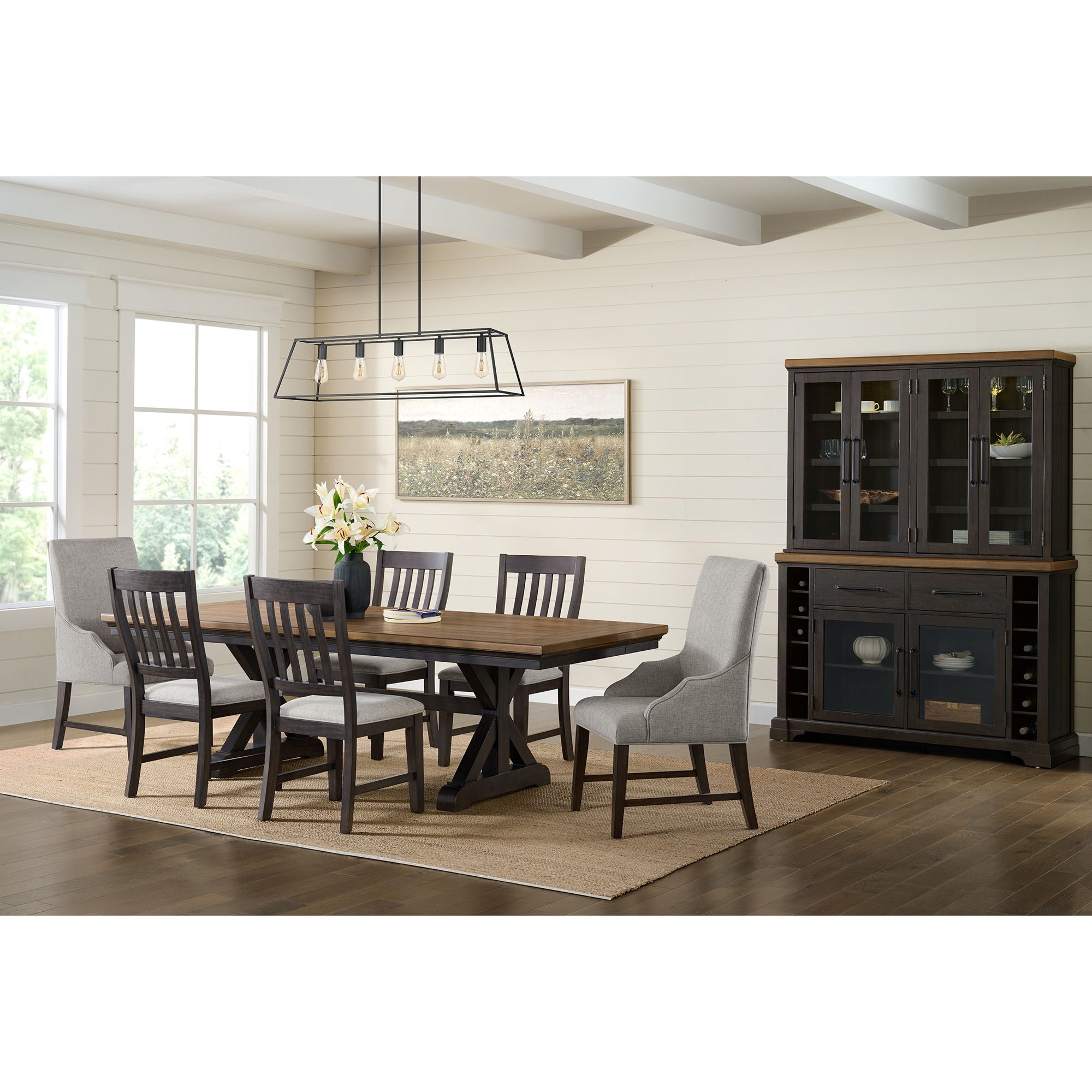 Montrose - Server And Hutch With LED Light - Espresso And Brown
