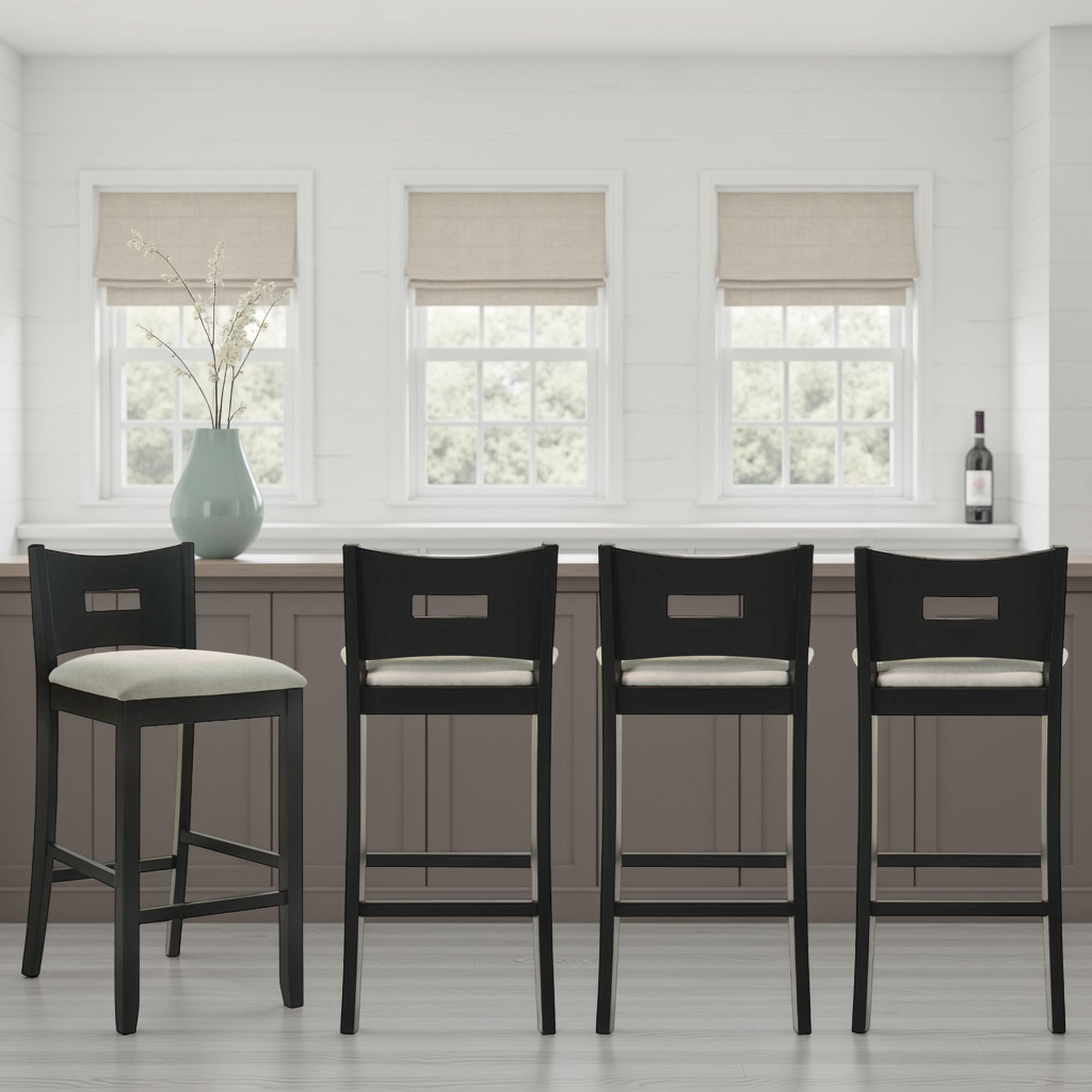 Ren - 30" Bar Height Rubberwood Barstool