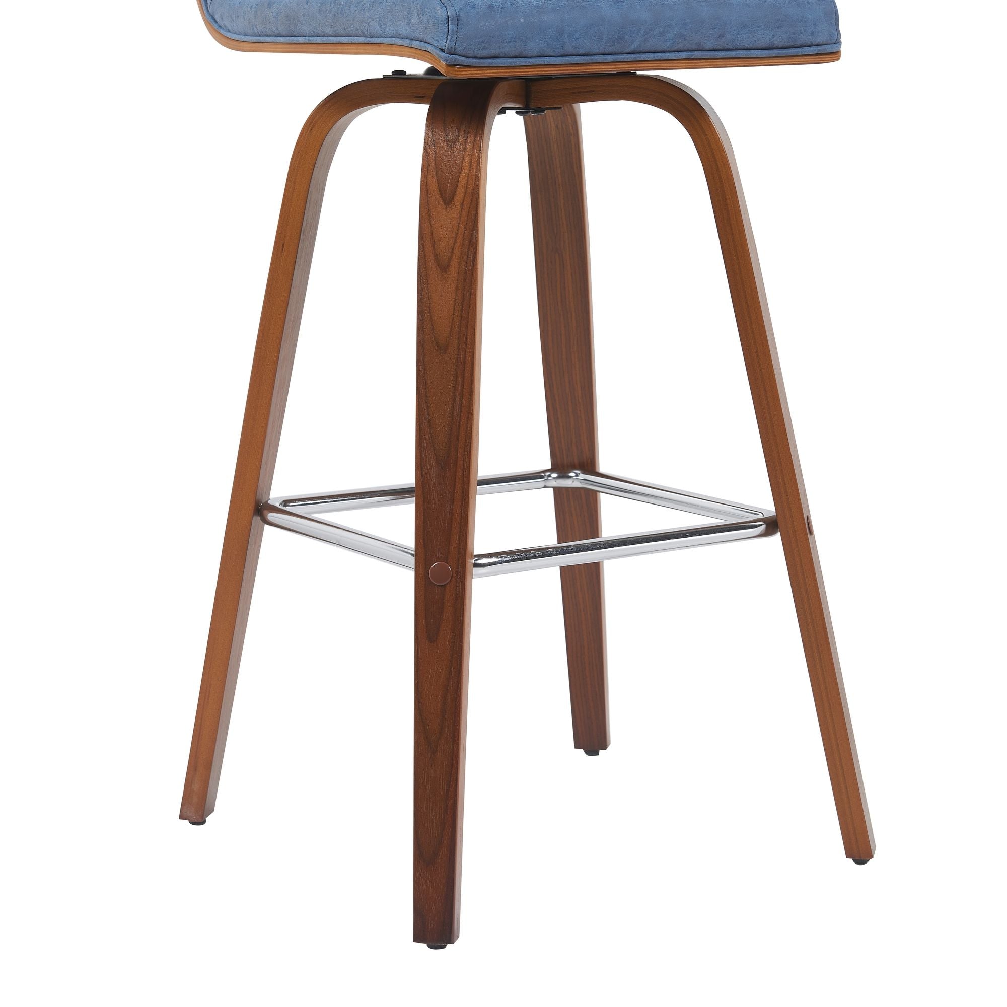 Vienna - Modern Swivel Bar Height Stool - Walnut Finished Wood Frame