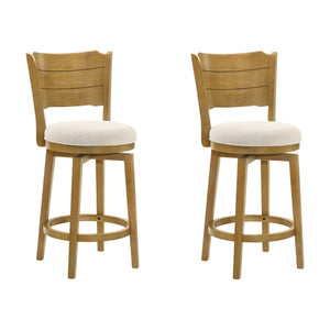 Winsley - Coastal Modern Swivel Wood Counter Height Kitchen Bar Stool